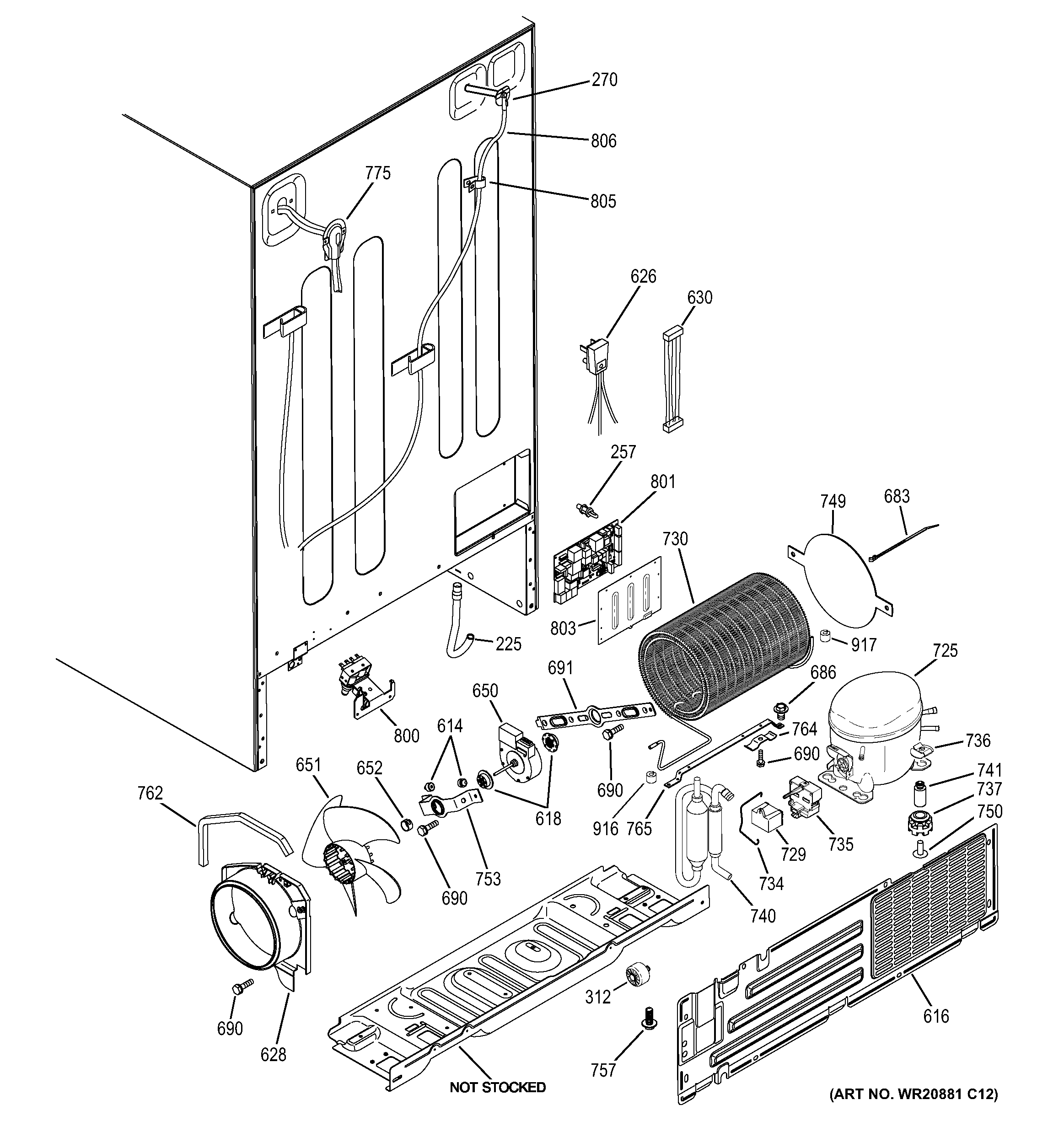 GE PSE25KSHEHSS machine compartment diagram