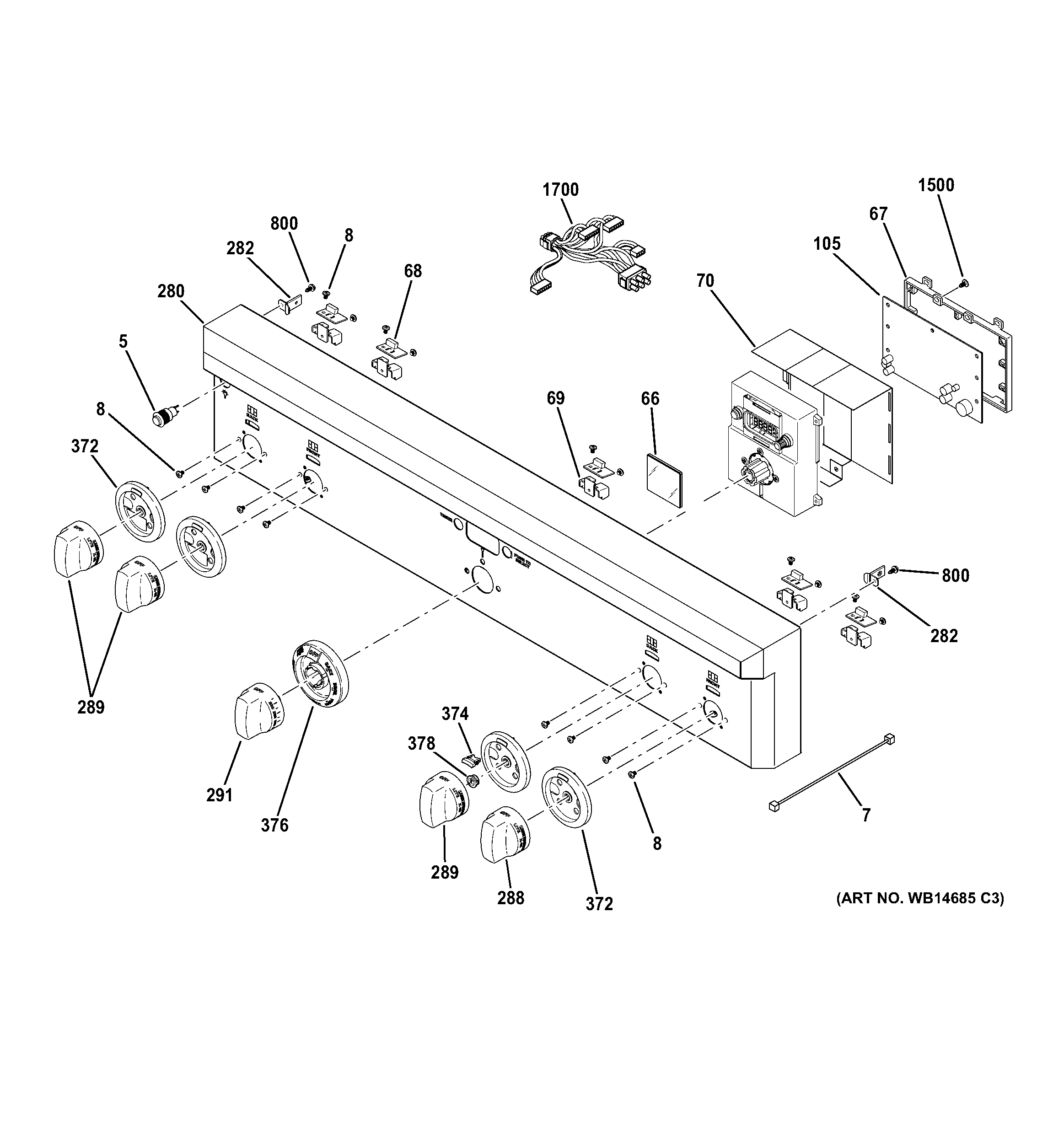 GE ZGP304LR4SS control panel diagram