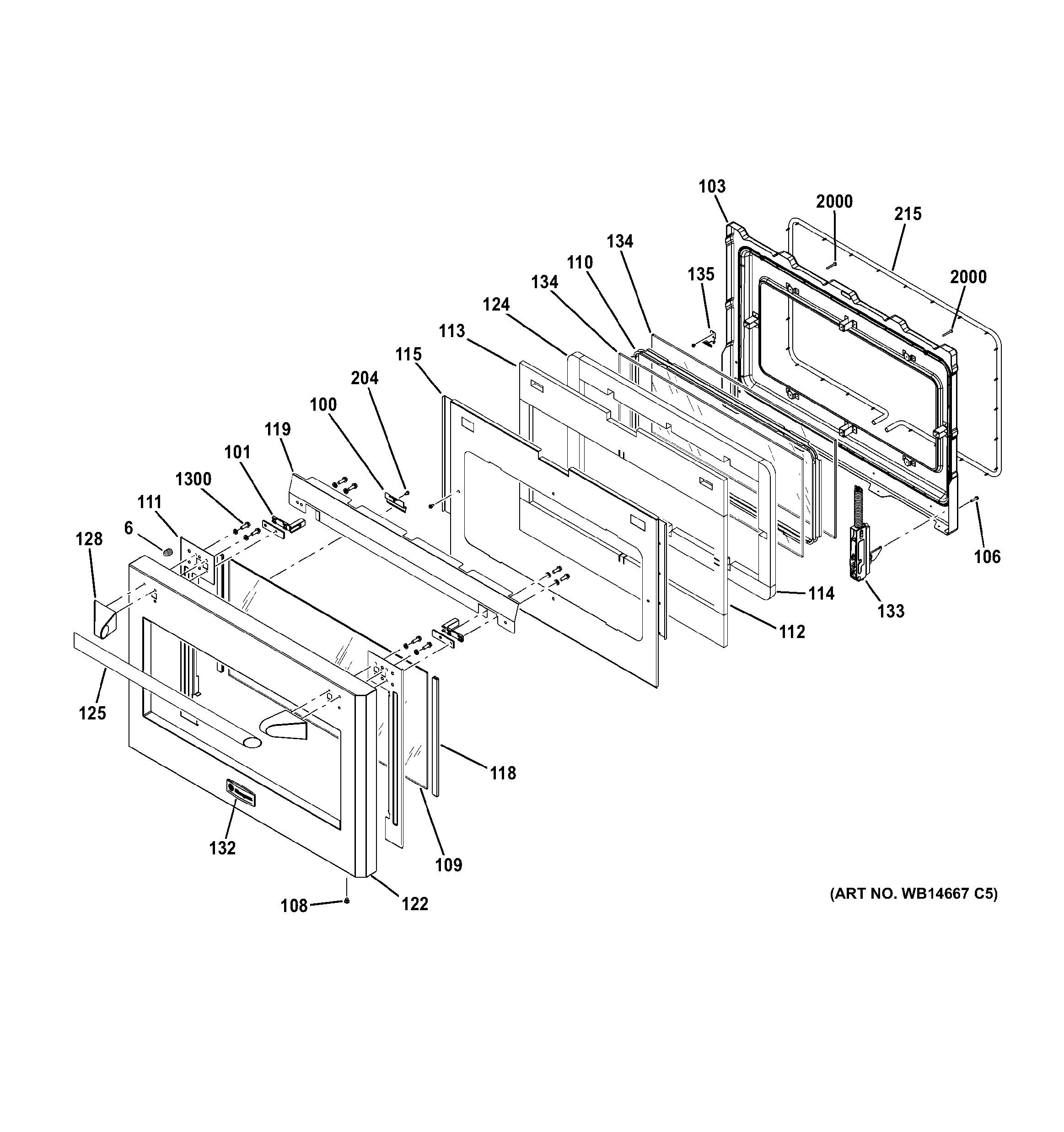 GE ZGP304LR4SS door diagram