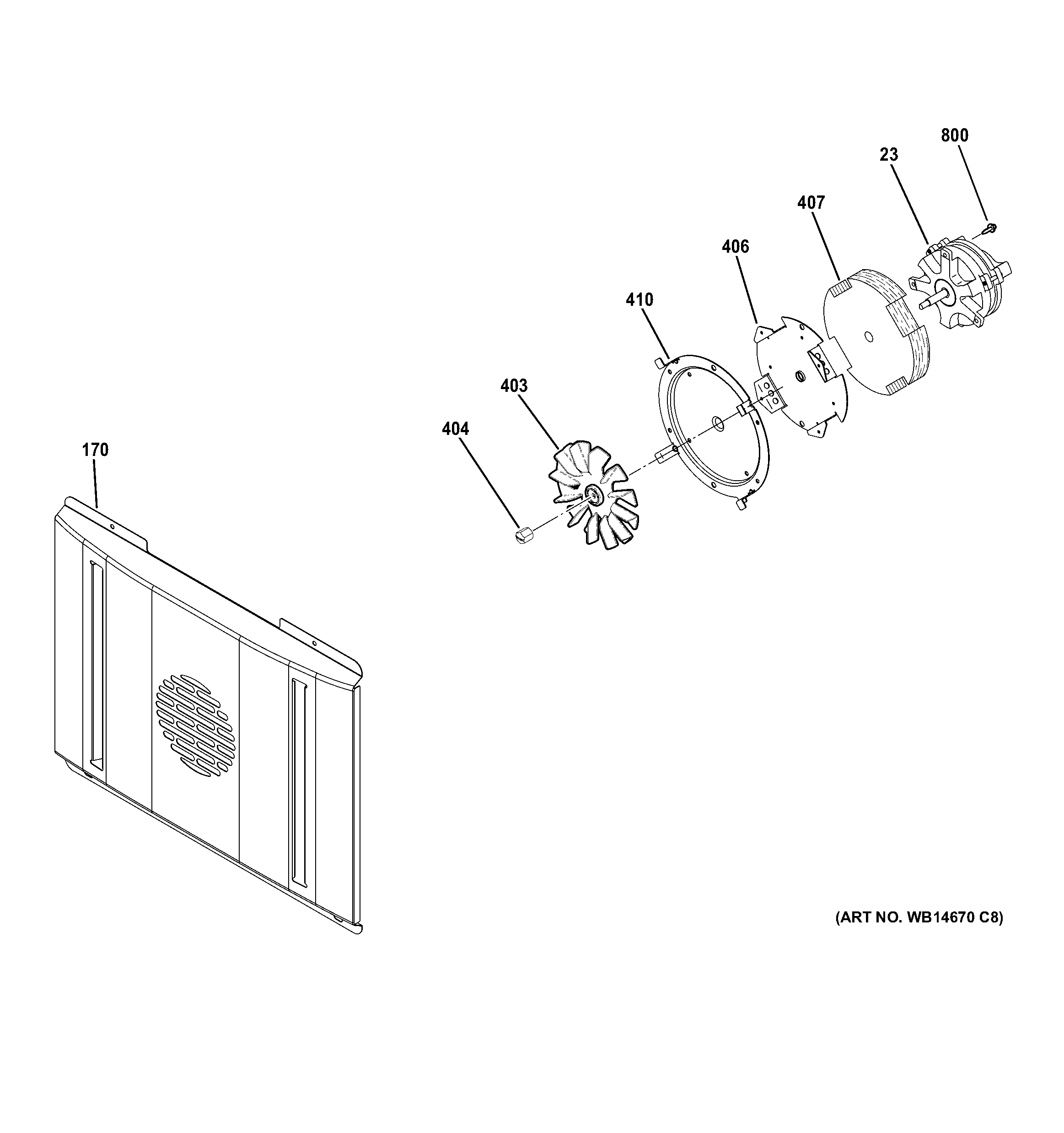 GE ZGP304LR4SS convection fan diagram