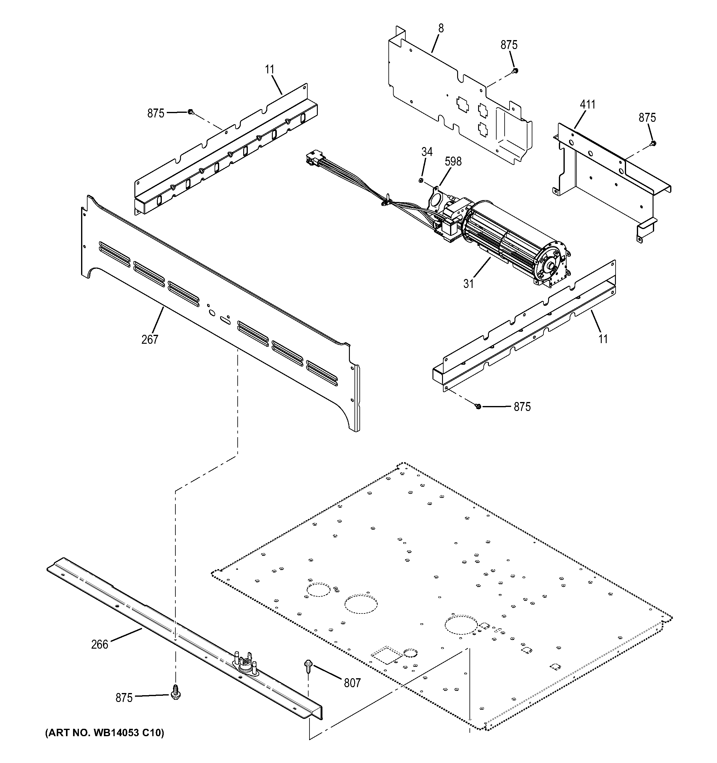 GE CK7500SH2SS center spacer diagram