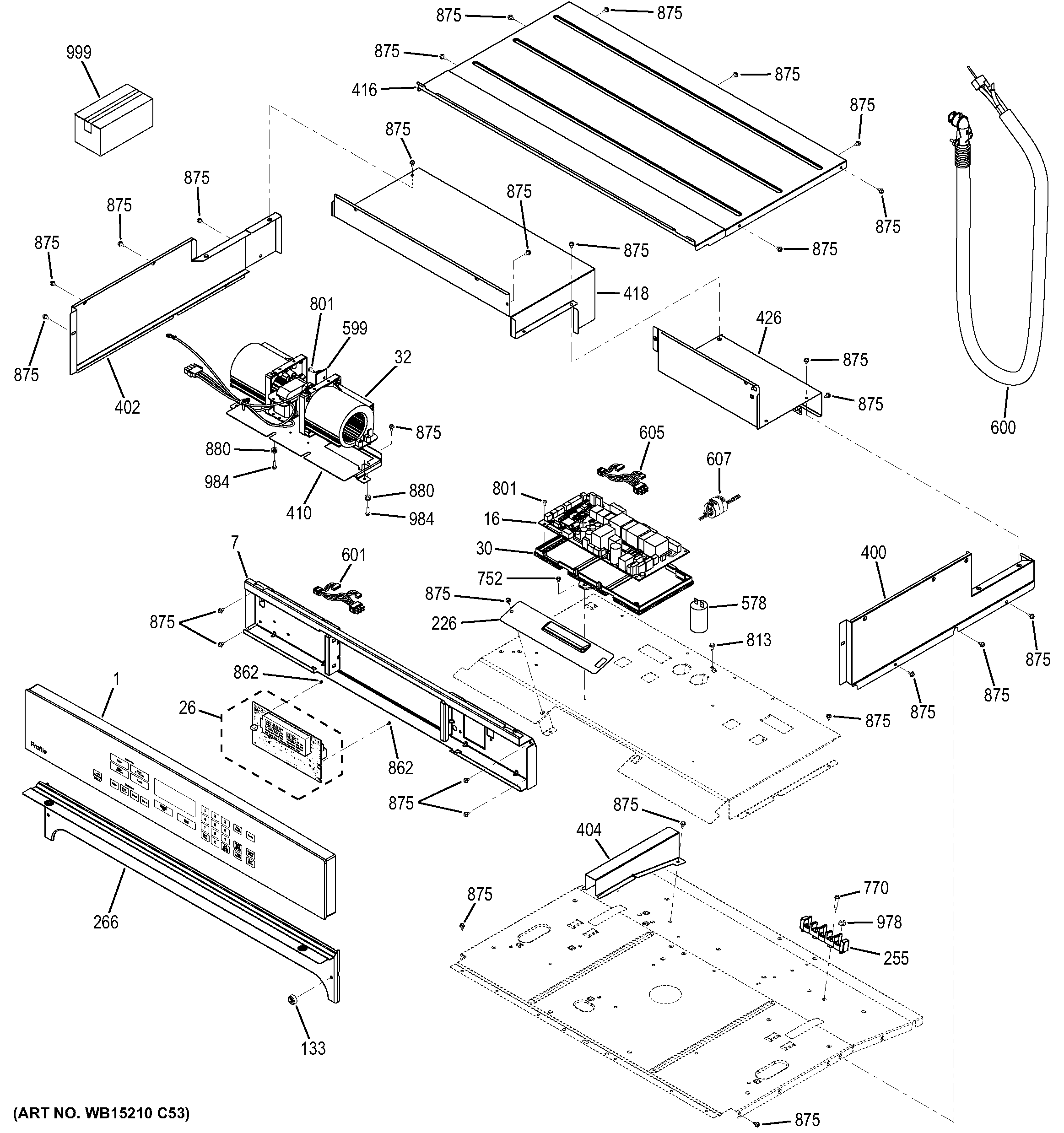 GE PT7050DF6BB control panel diagram