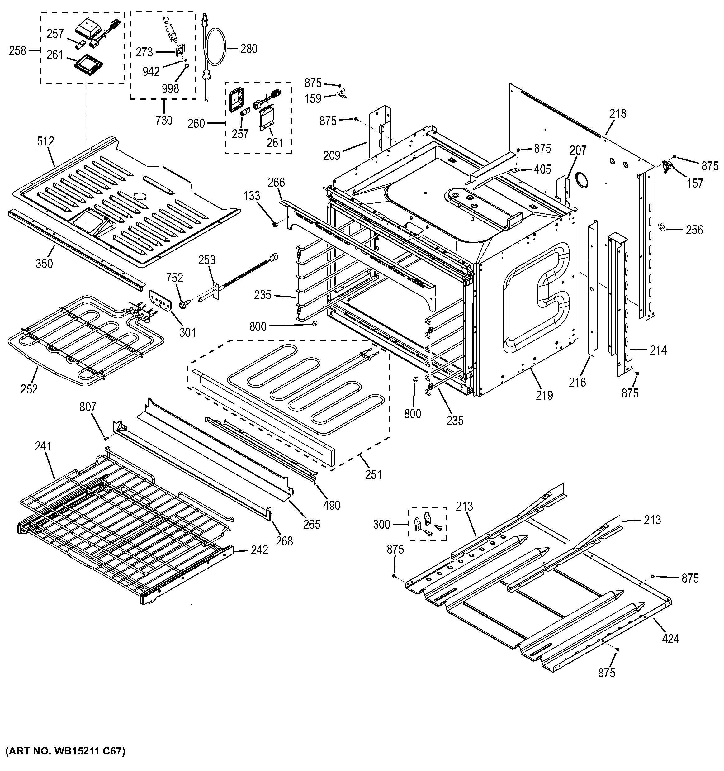 GE PT7550EH6ES lower oven diagram