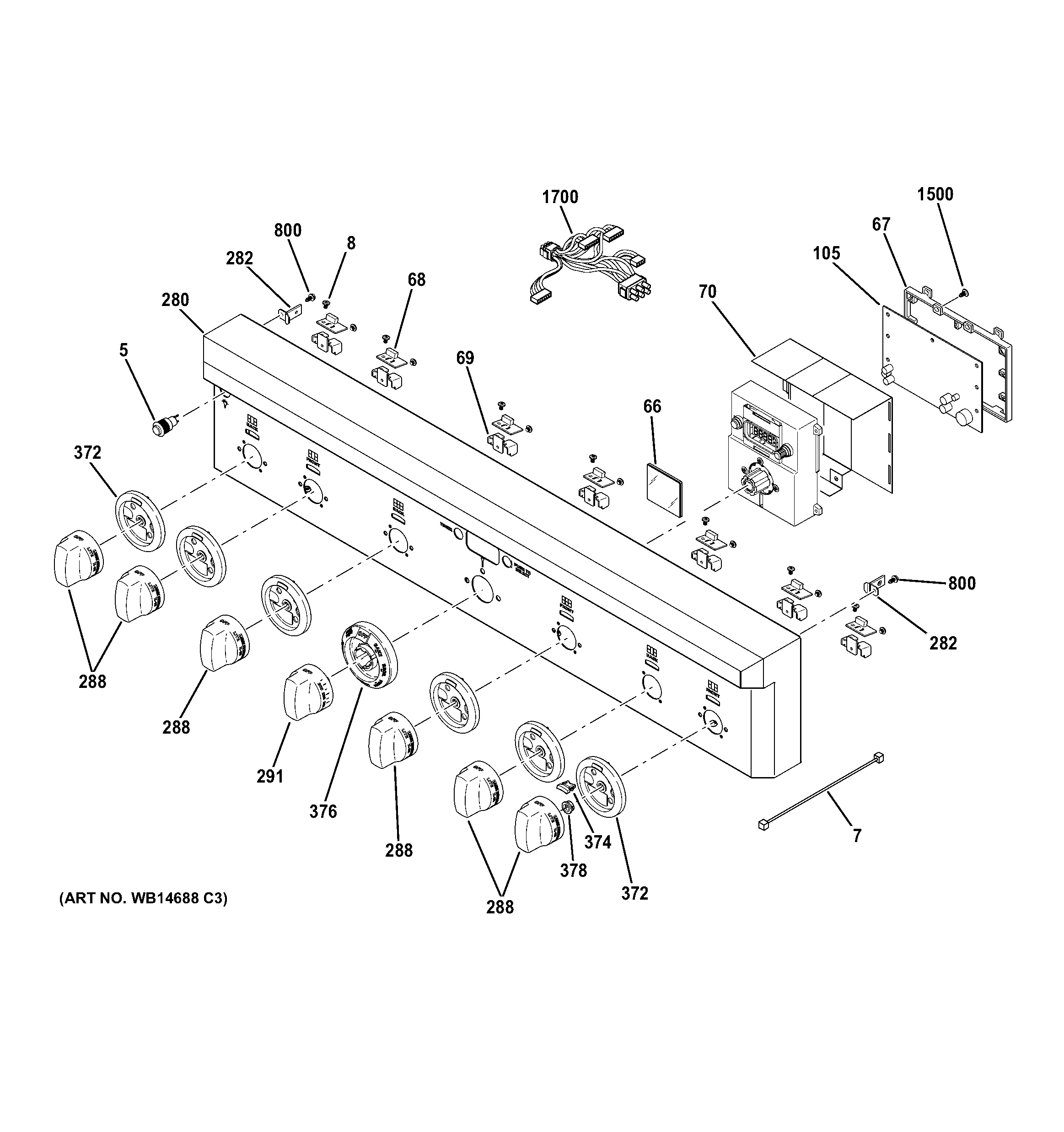 GE ZGP366LR4SS control panel diagram