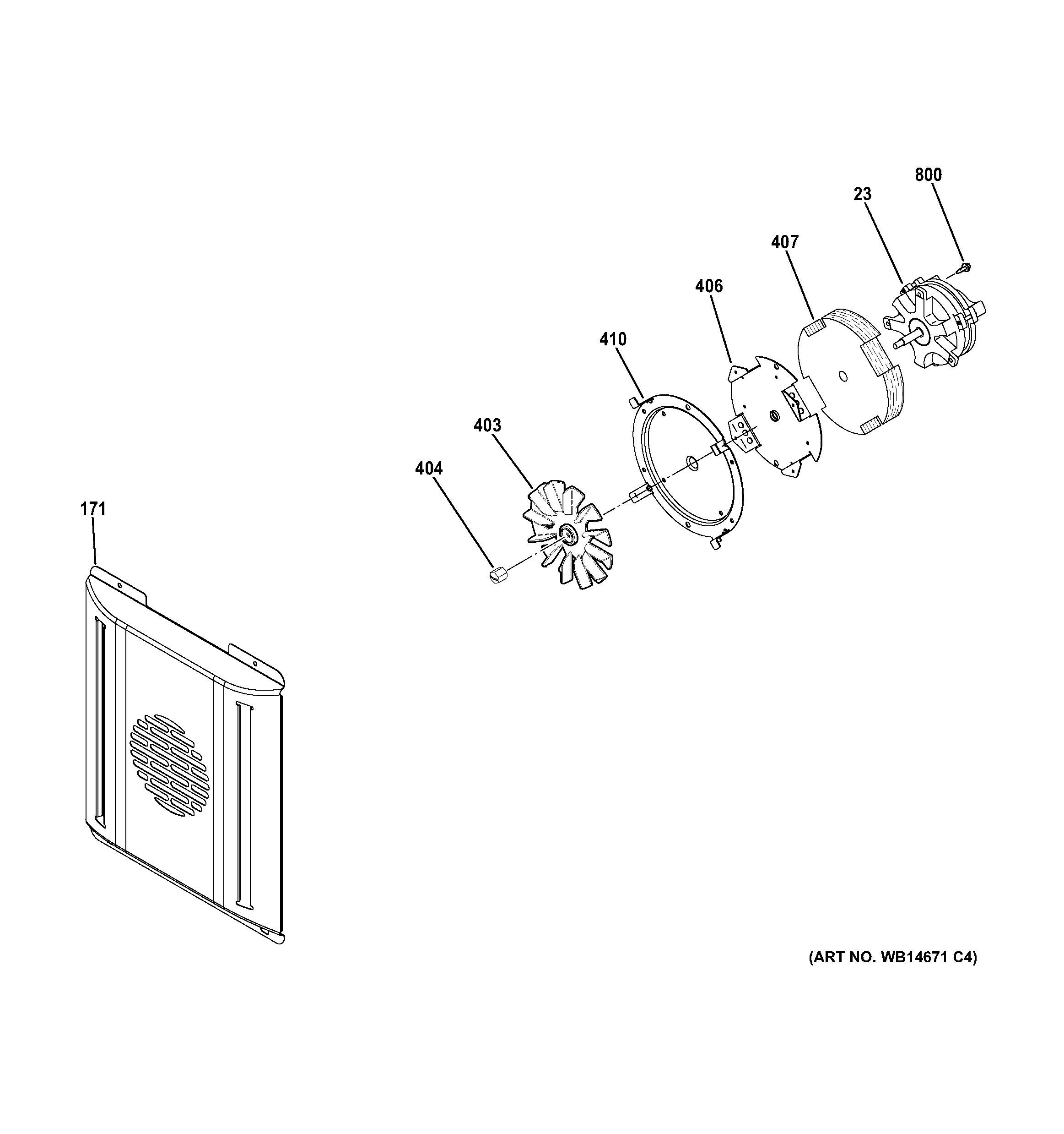 GE ZGP486NDR5SS small convection fan diagram