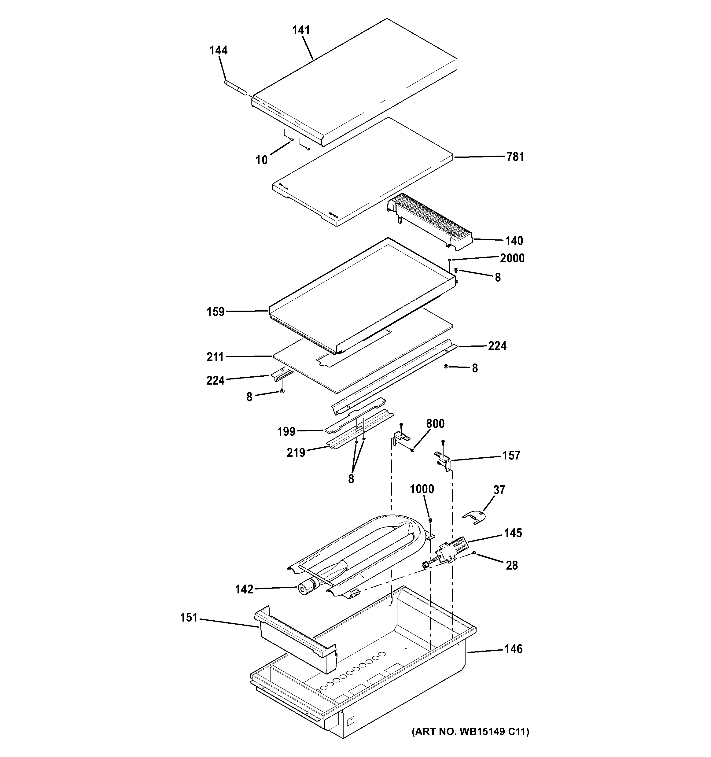 GE ZGP486NDR5SS griddle assembly diagram