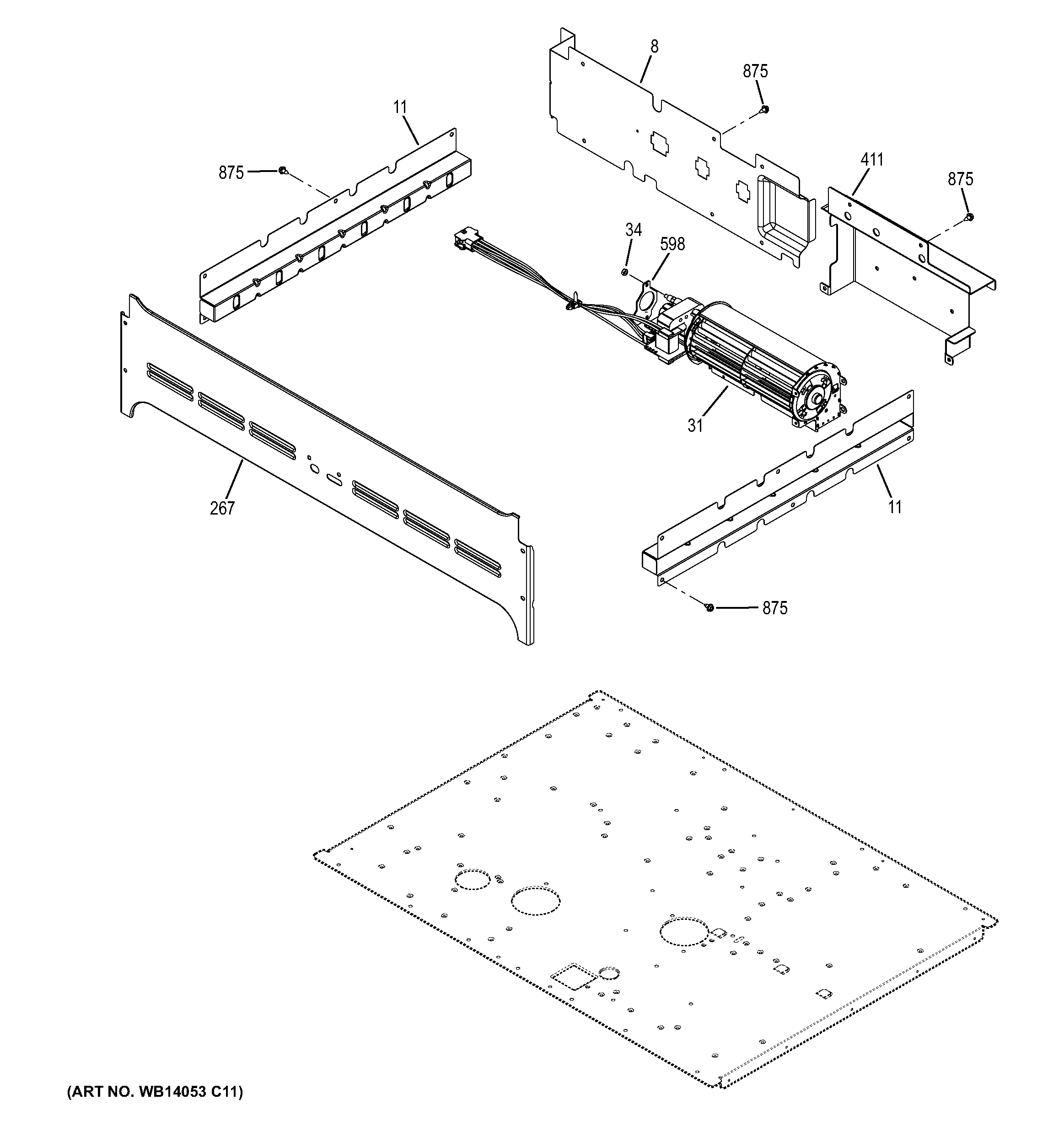 GE CT9550SH3SS center spacer diagram
