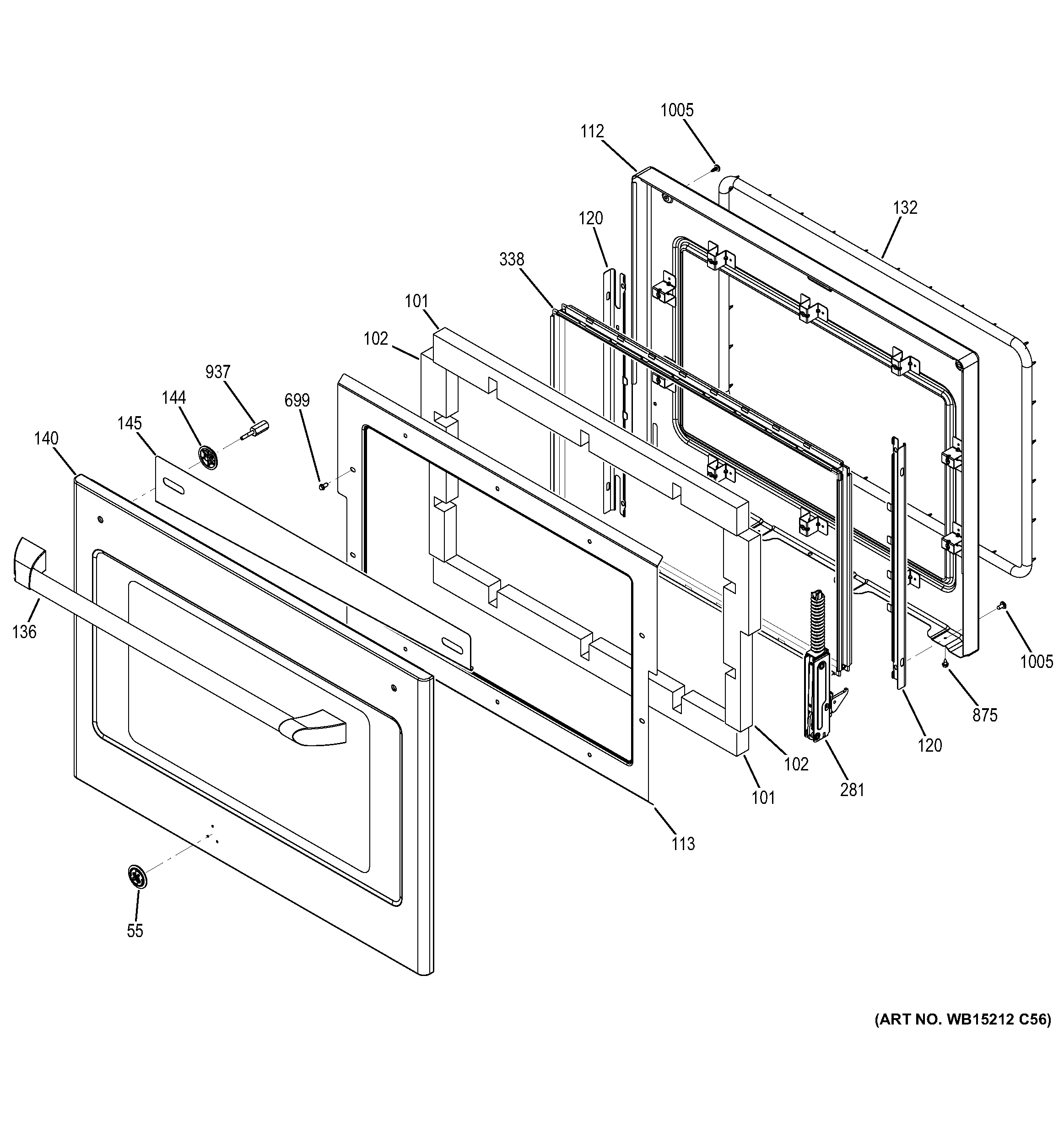 GE CT9550SH3SS upper door diagram