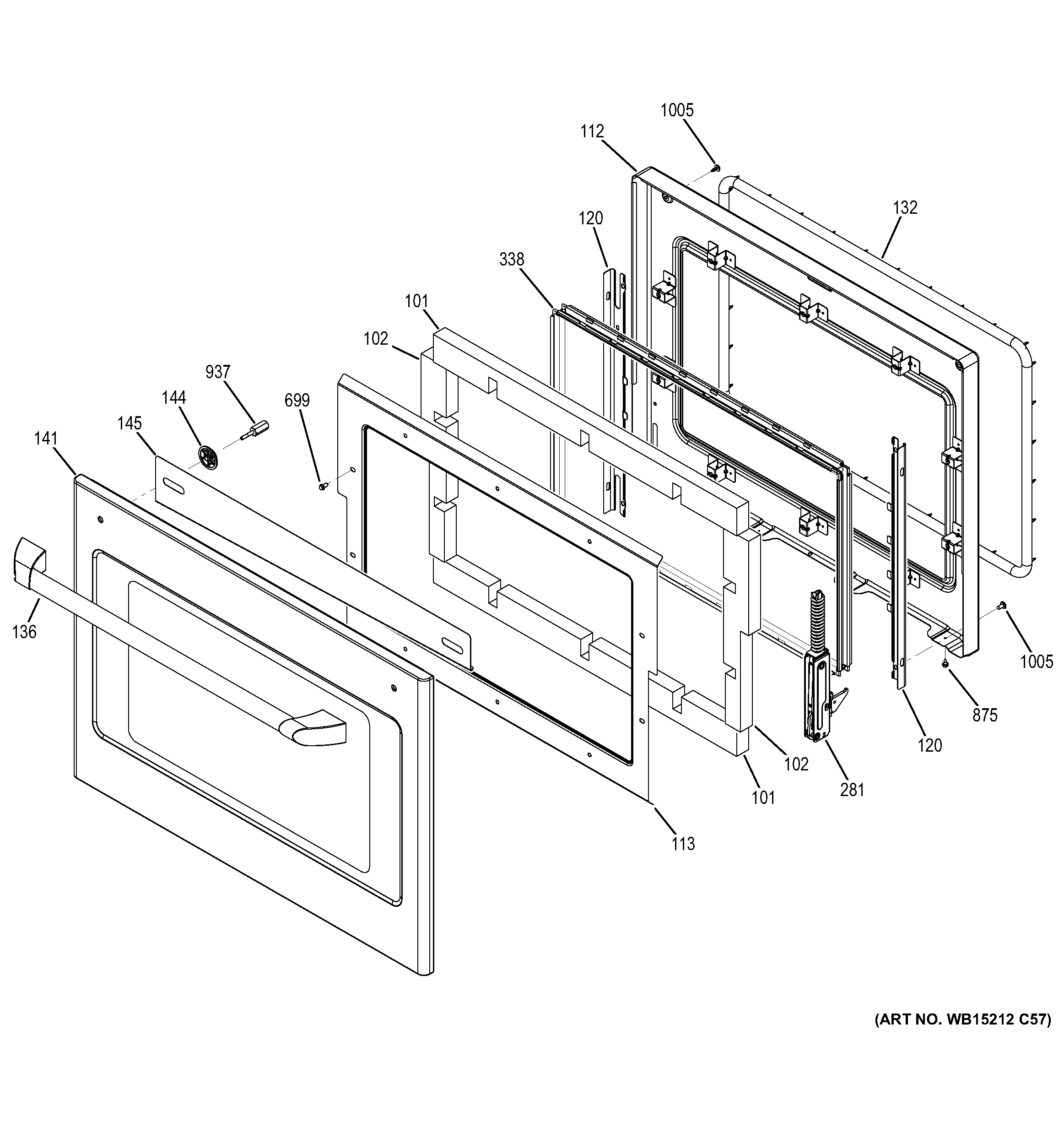 GE CT9550SH3SS lower door diagram
