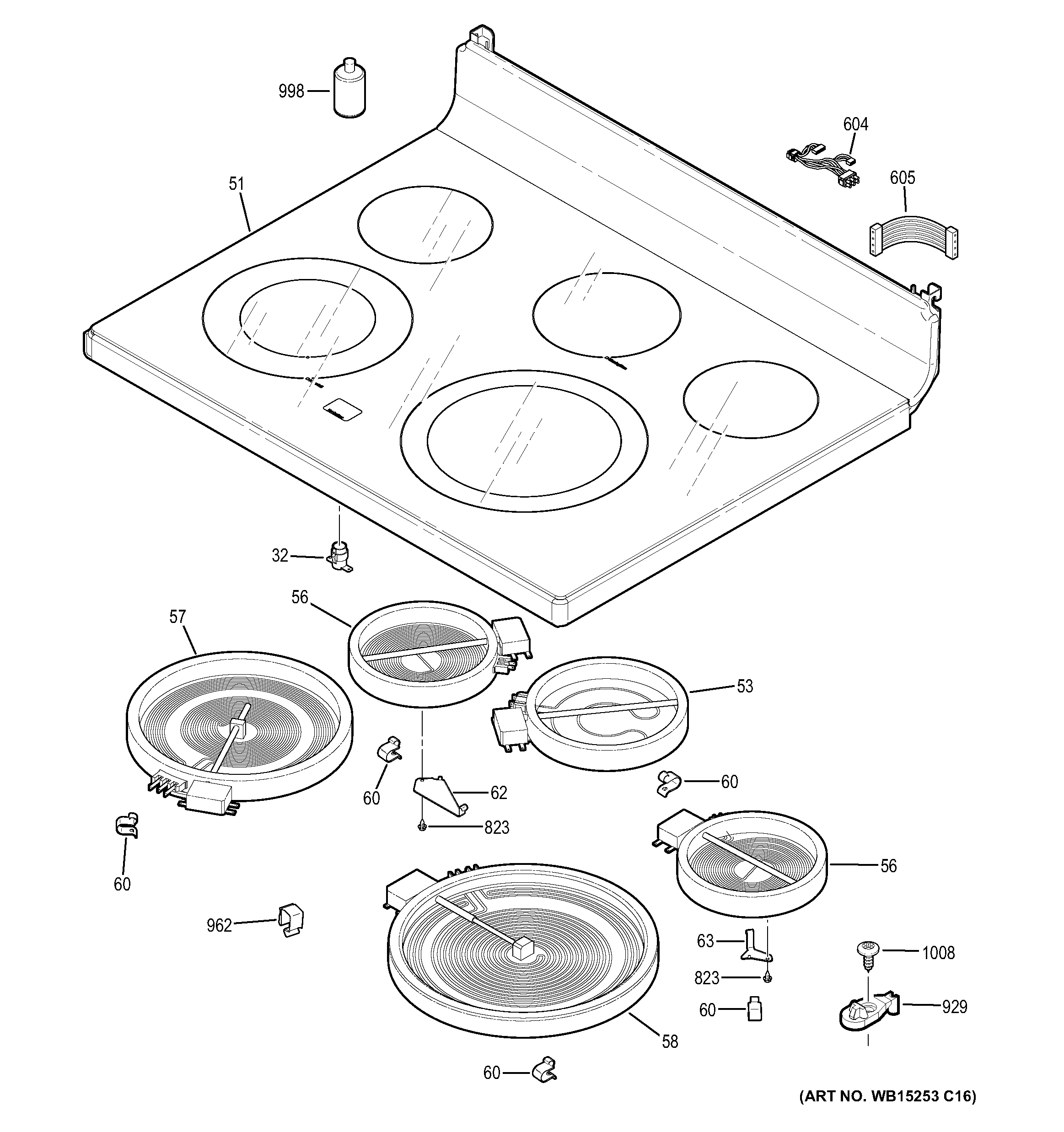 GE PB911EJ3ES cooktop diagram