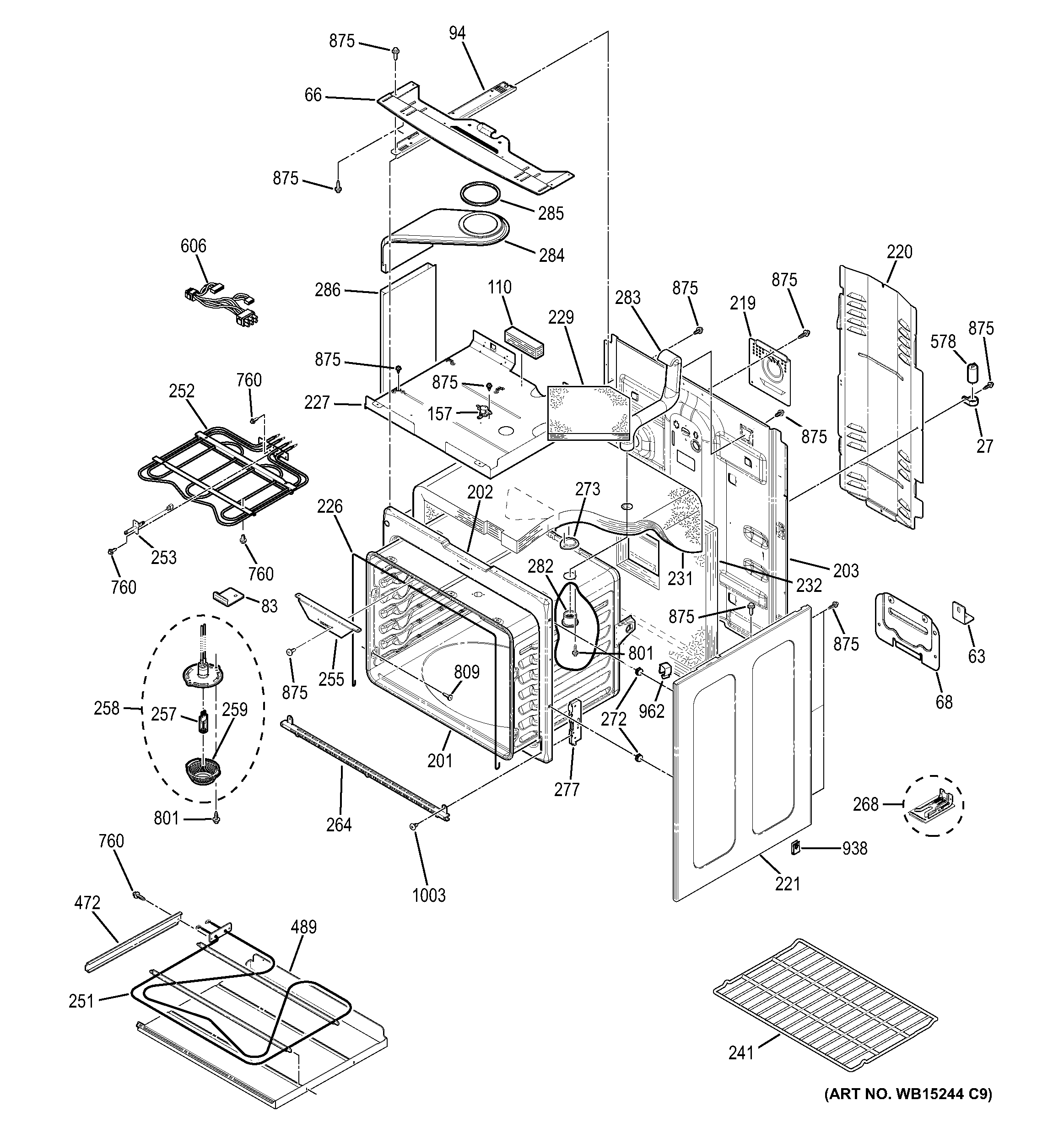 GE PHB920EJ1ES body parts diagram