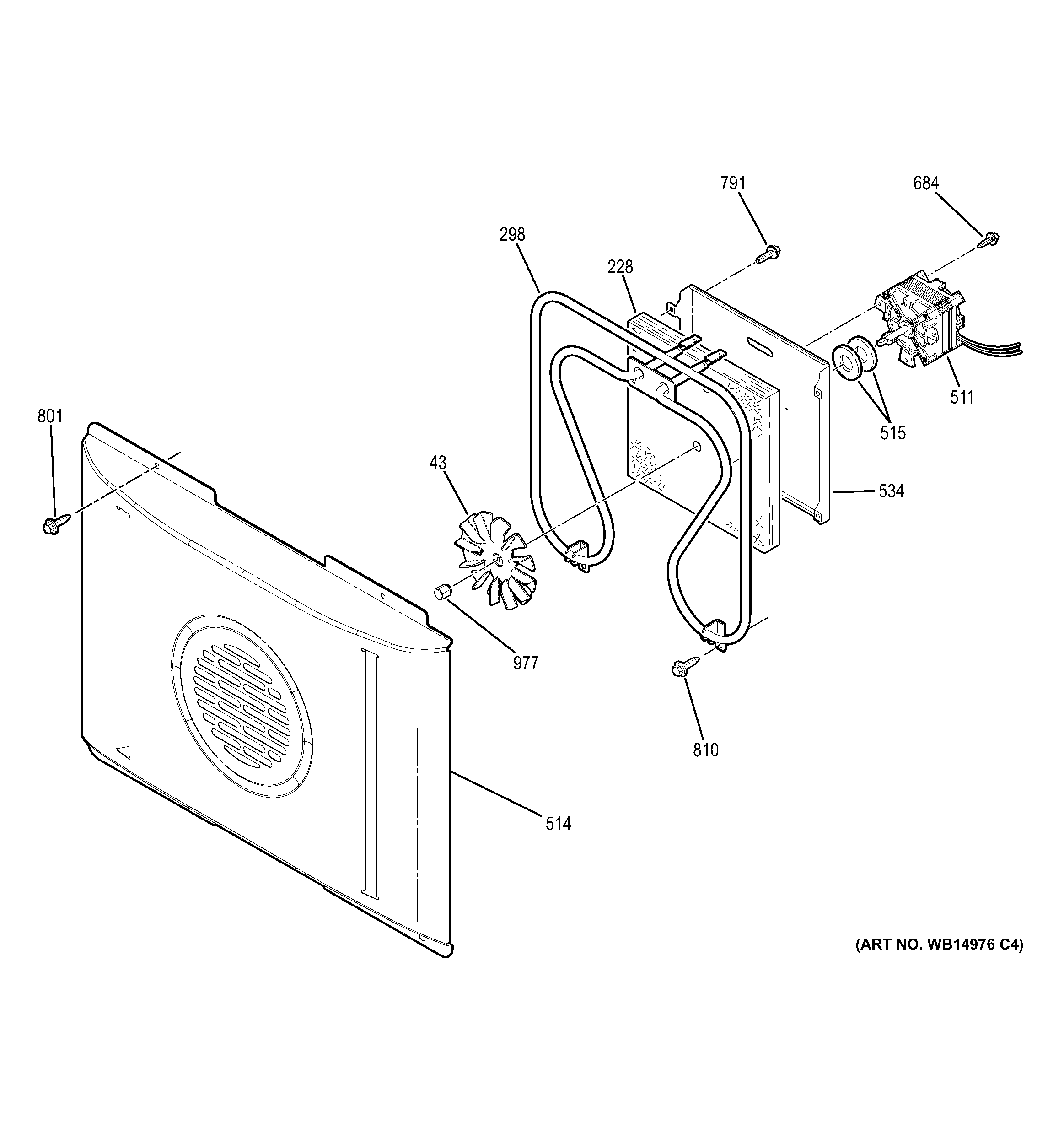 GE PHB920EJ1ES convection fan diagram