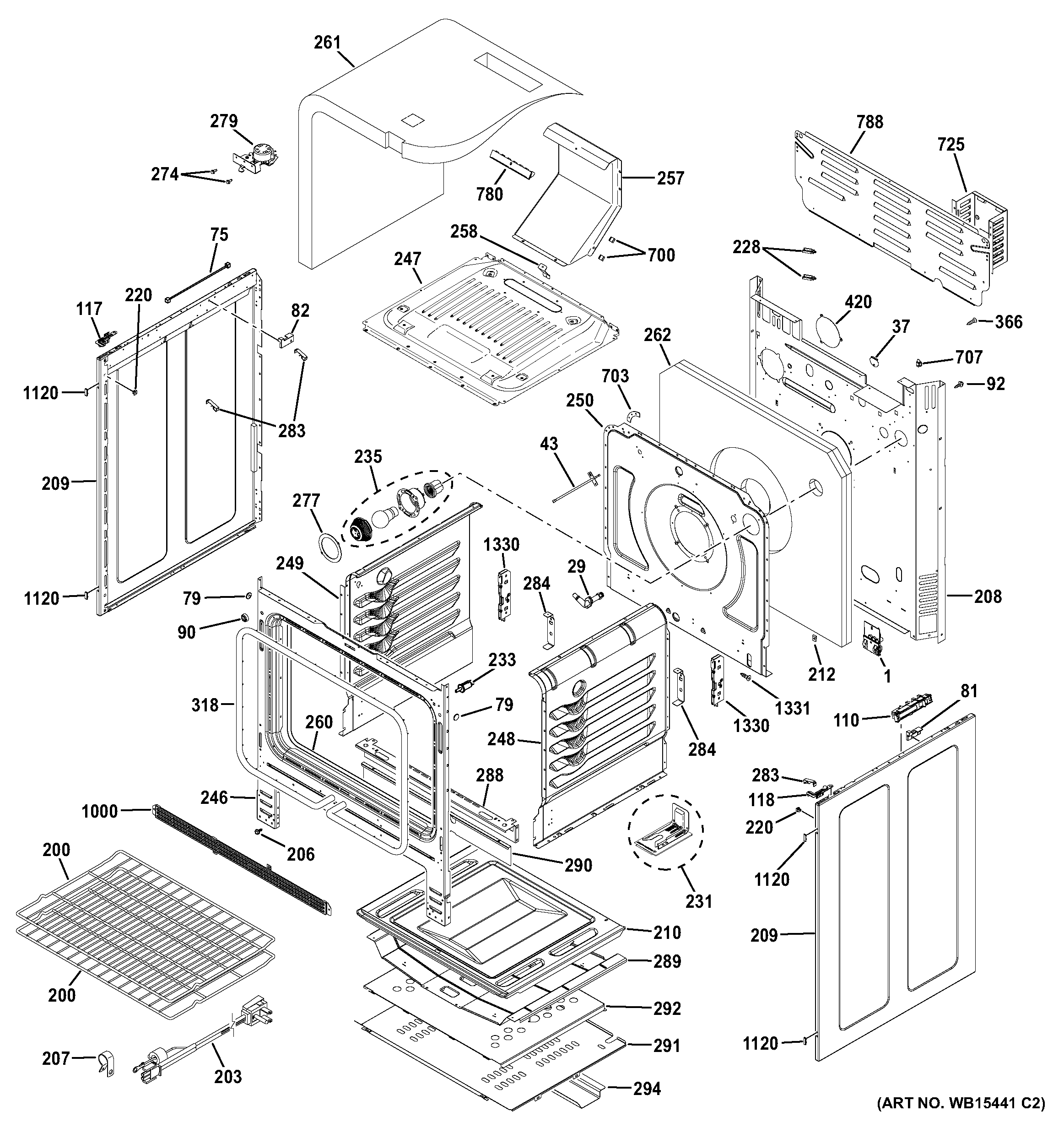GE PGB911ZEJ3SS body parts diagram