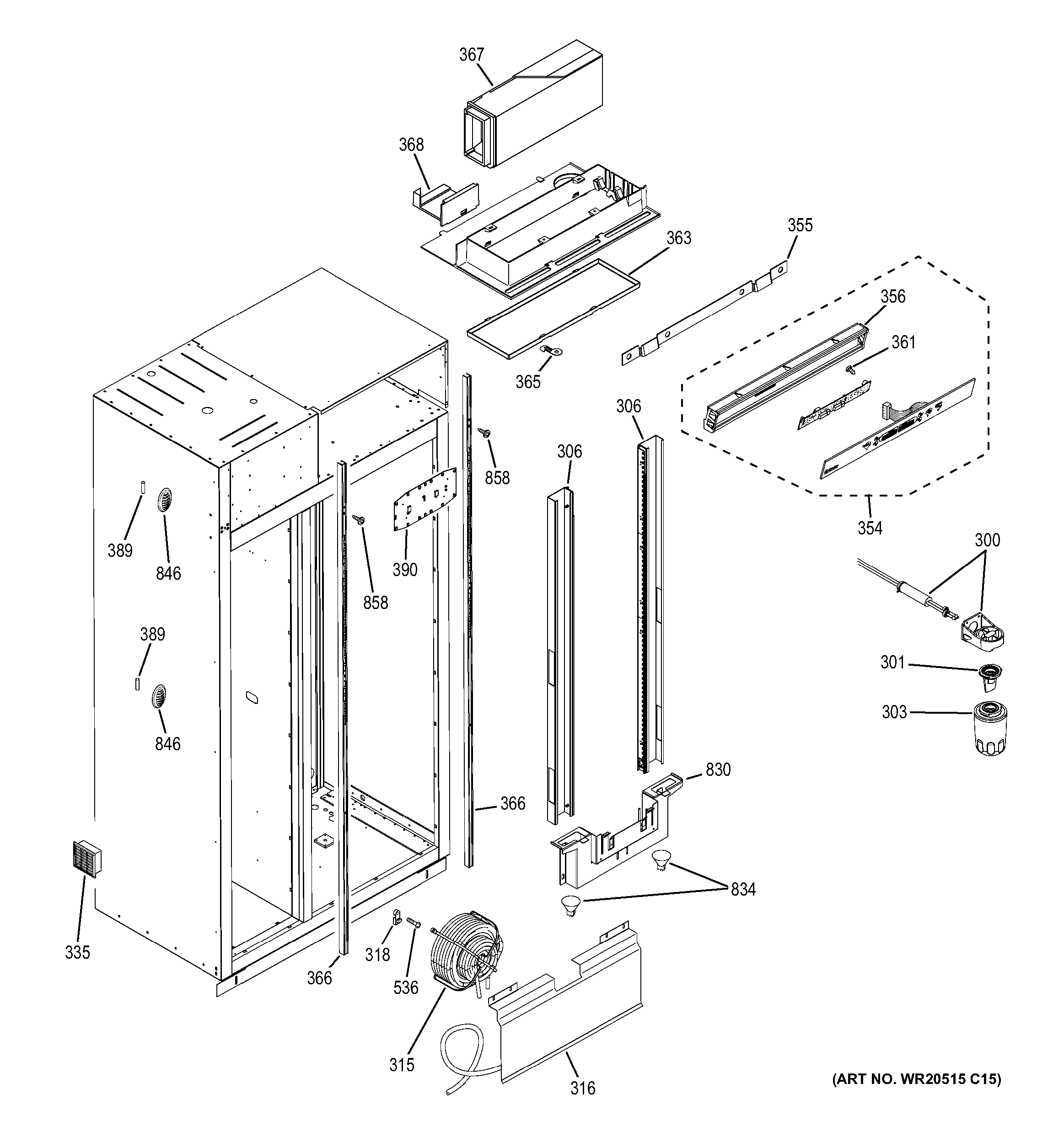 GE ZSAS420DYASS fresh food section diagram