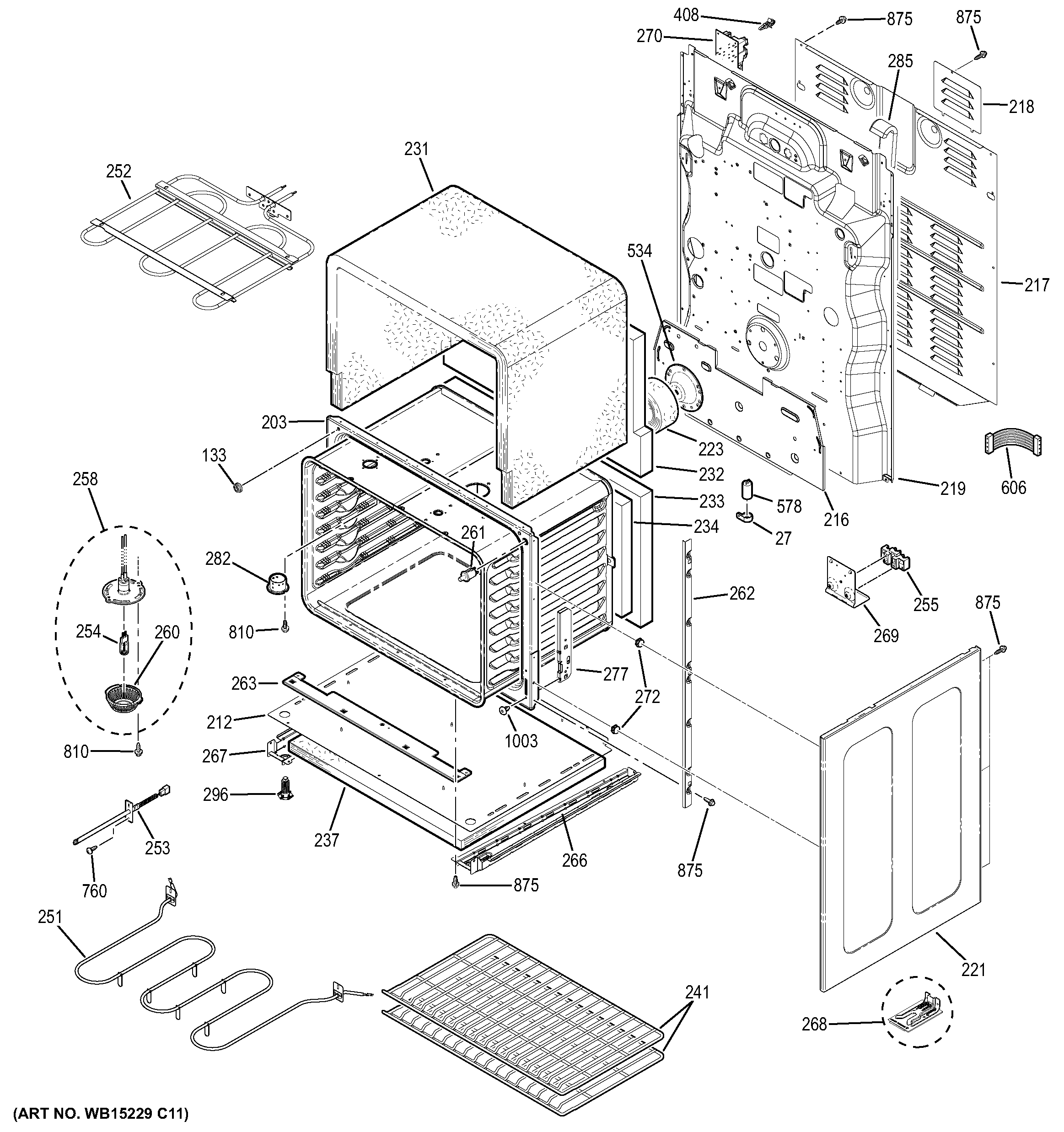 GE JB860EJ2ES lower oven diagram