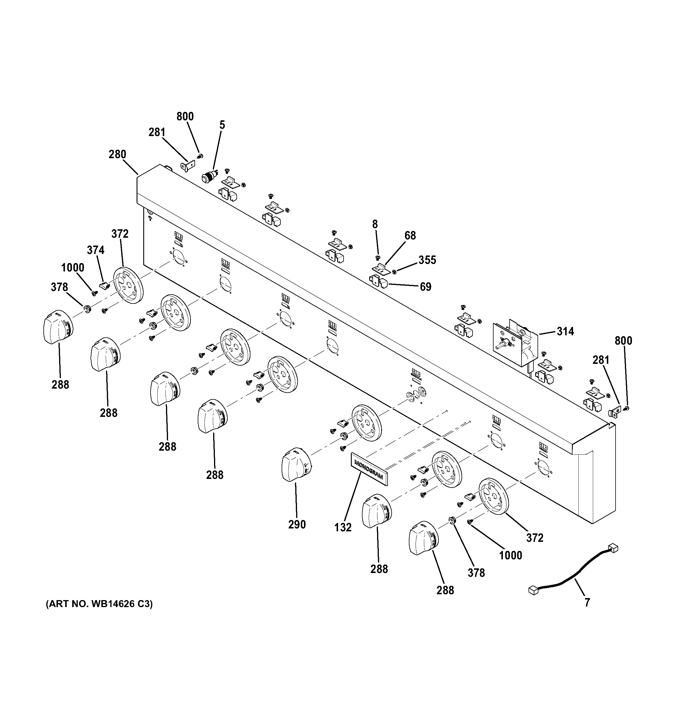 GE ZGU486NDP7SS control panel diagram
