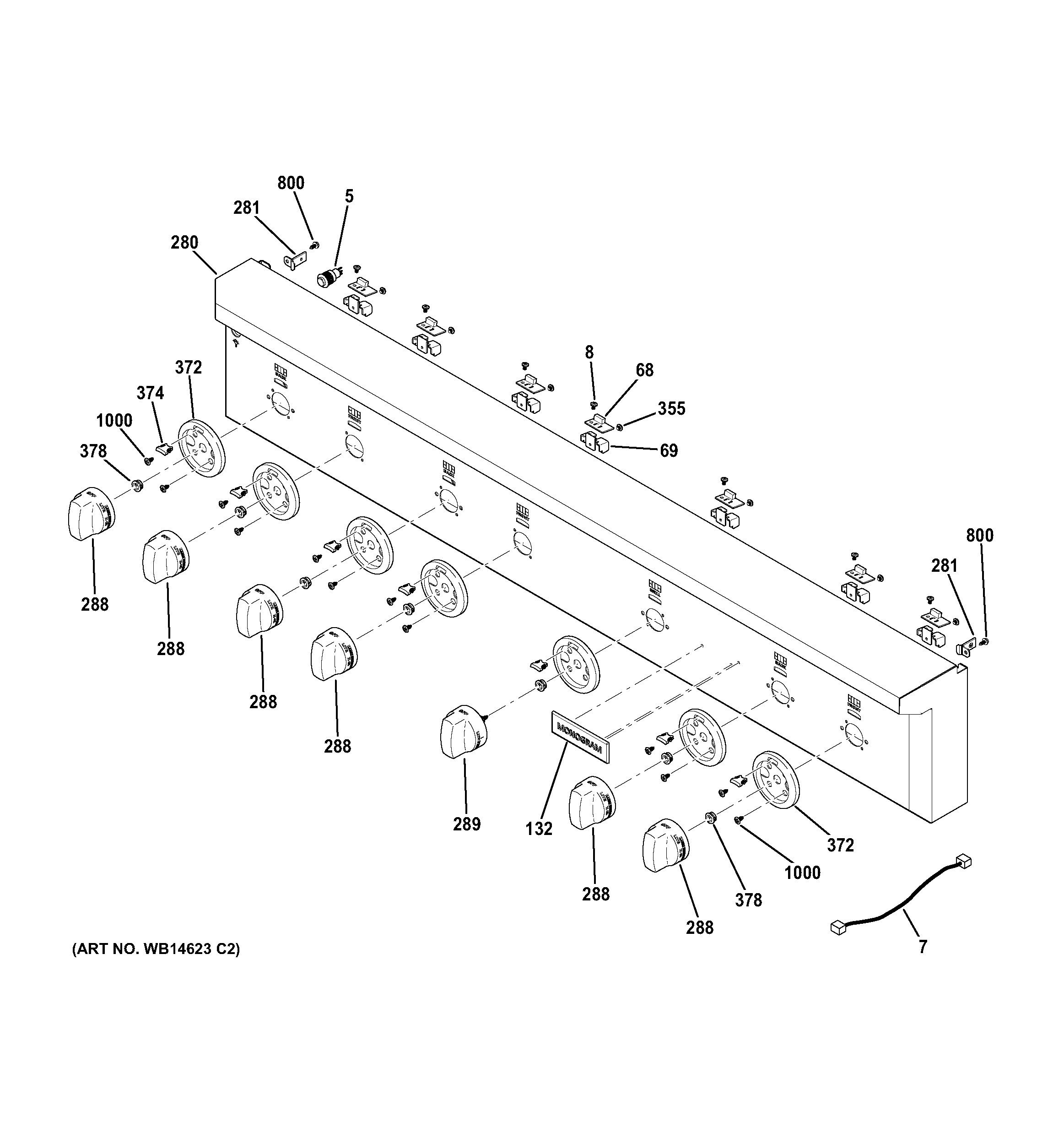 GE ZGU486NRP7SS control panel diagram