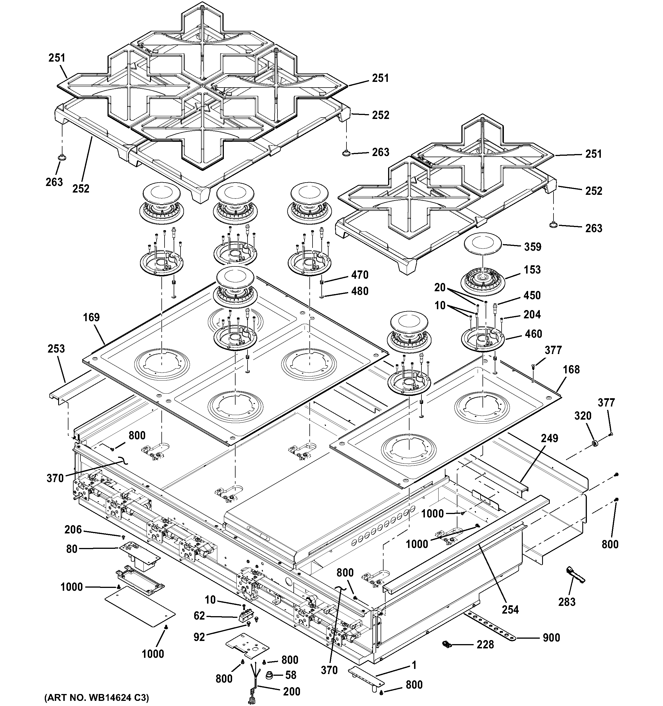 GE ZGU486NRP7SS cooktop diagram