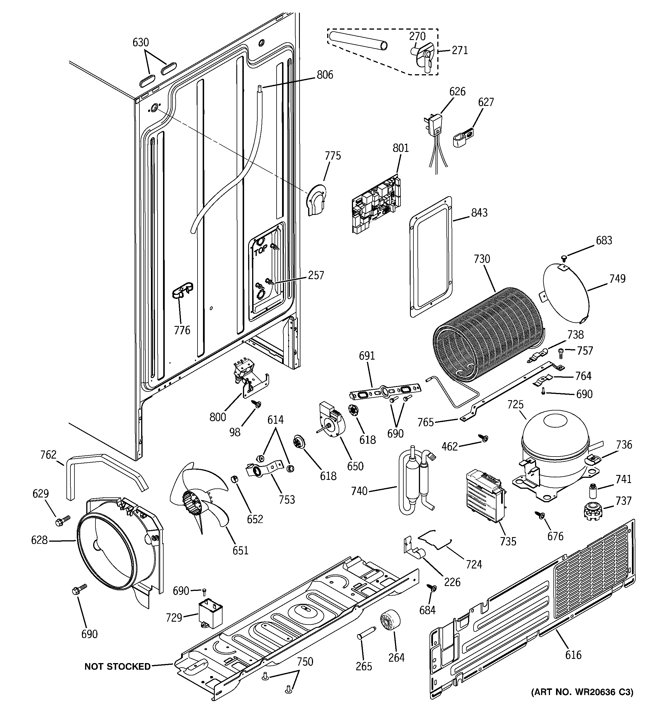 GE GSH25JFXNBB machine compartment diagram