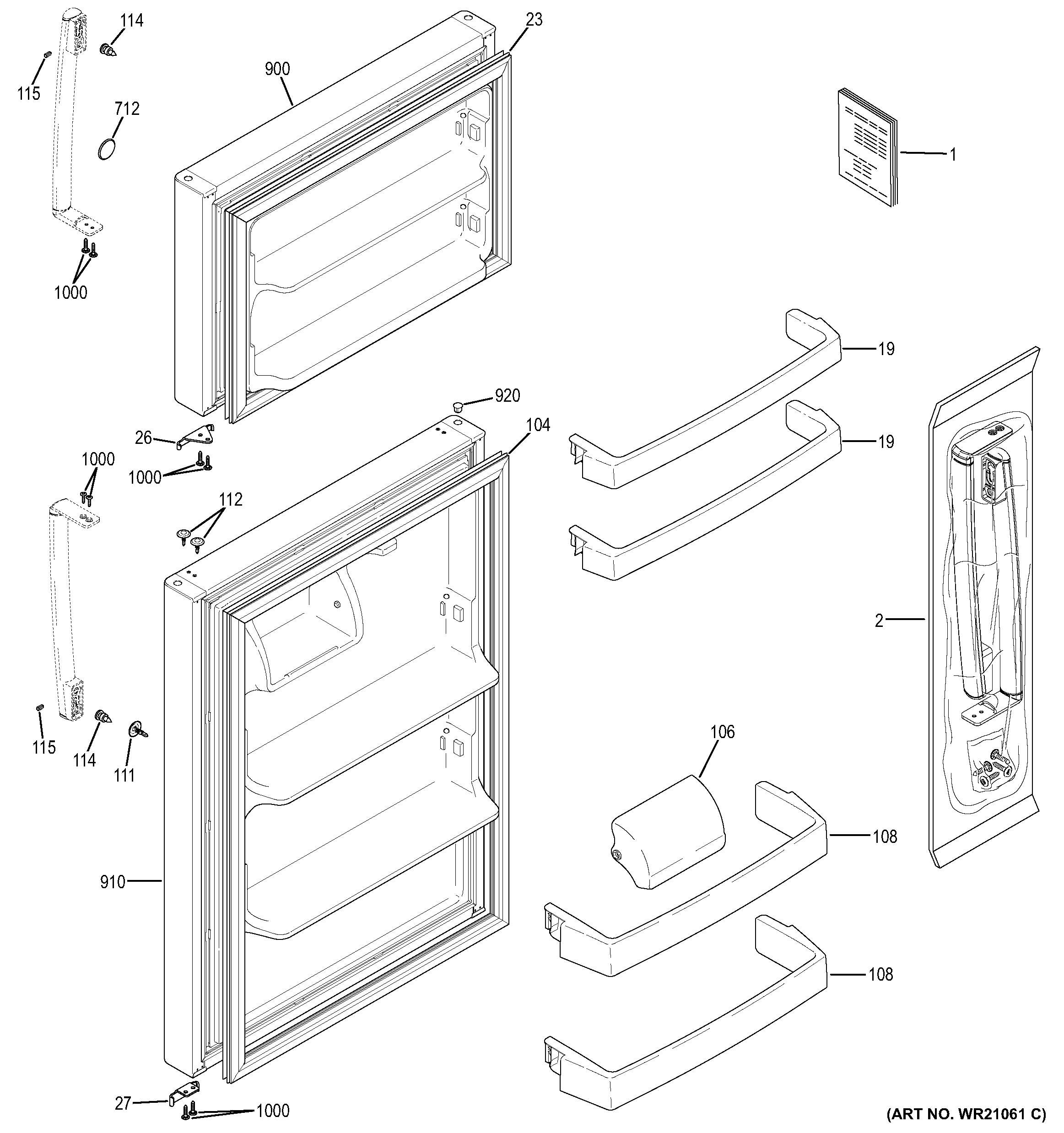 GE GTS16GSHCRSS doors diagram