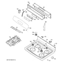 GE JGB640SEF1SS control panel & cooktop diagram