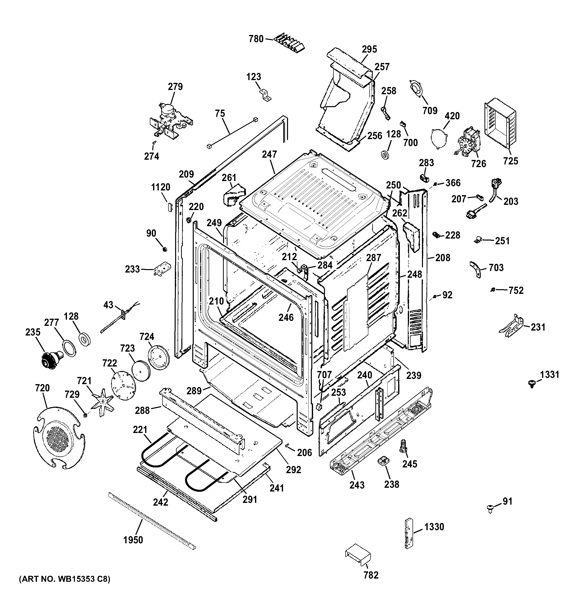 GE PGB940SEF1SS body parts diagram