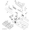 GE PGB940SEF2SS control panel & cooktop diagram