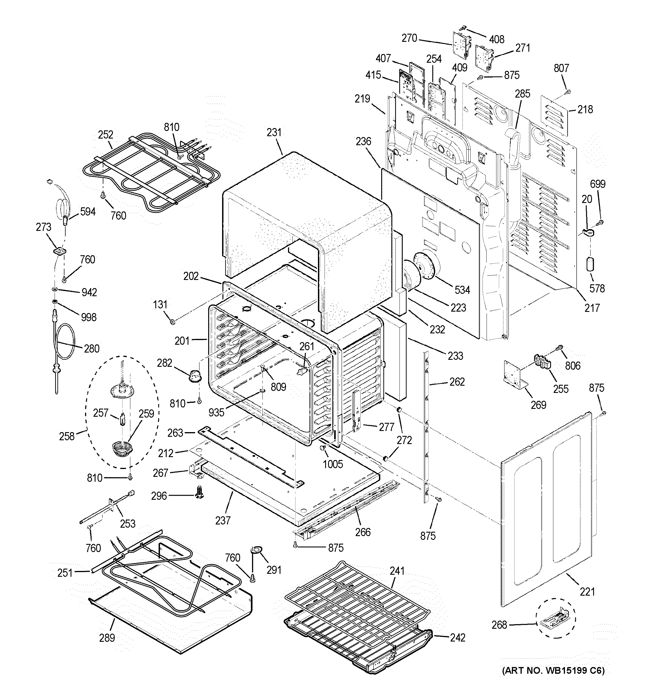 GE PS950SF3SS lower oven diagram