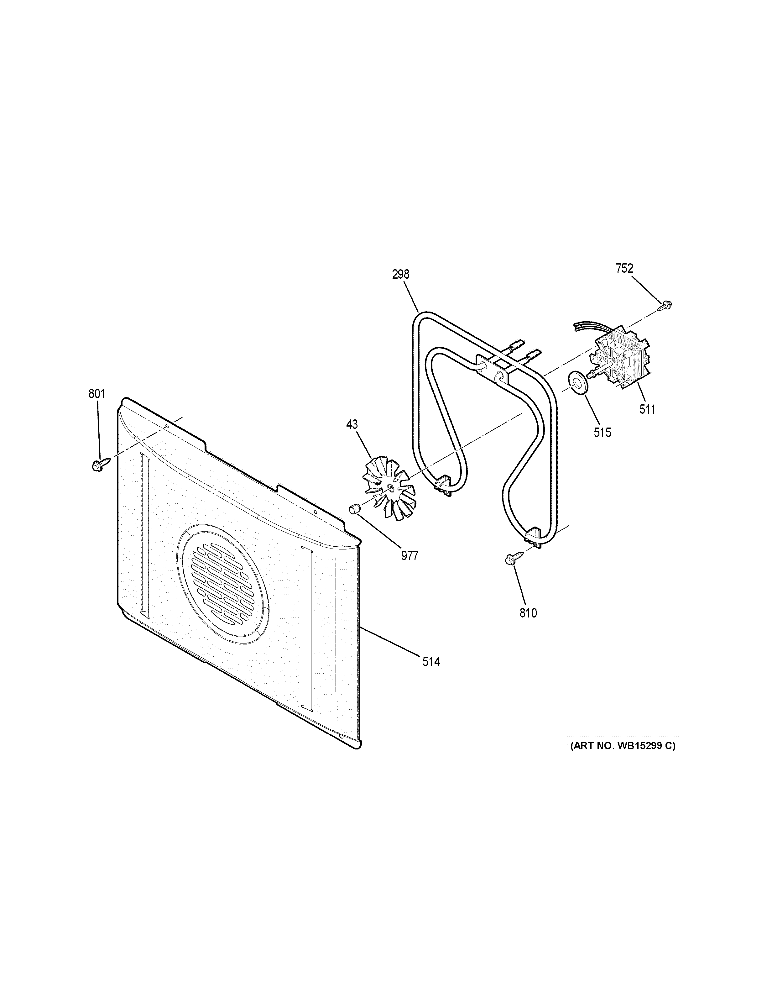 GE PS950SF3SS convection fan diagram