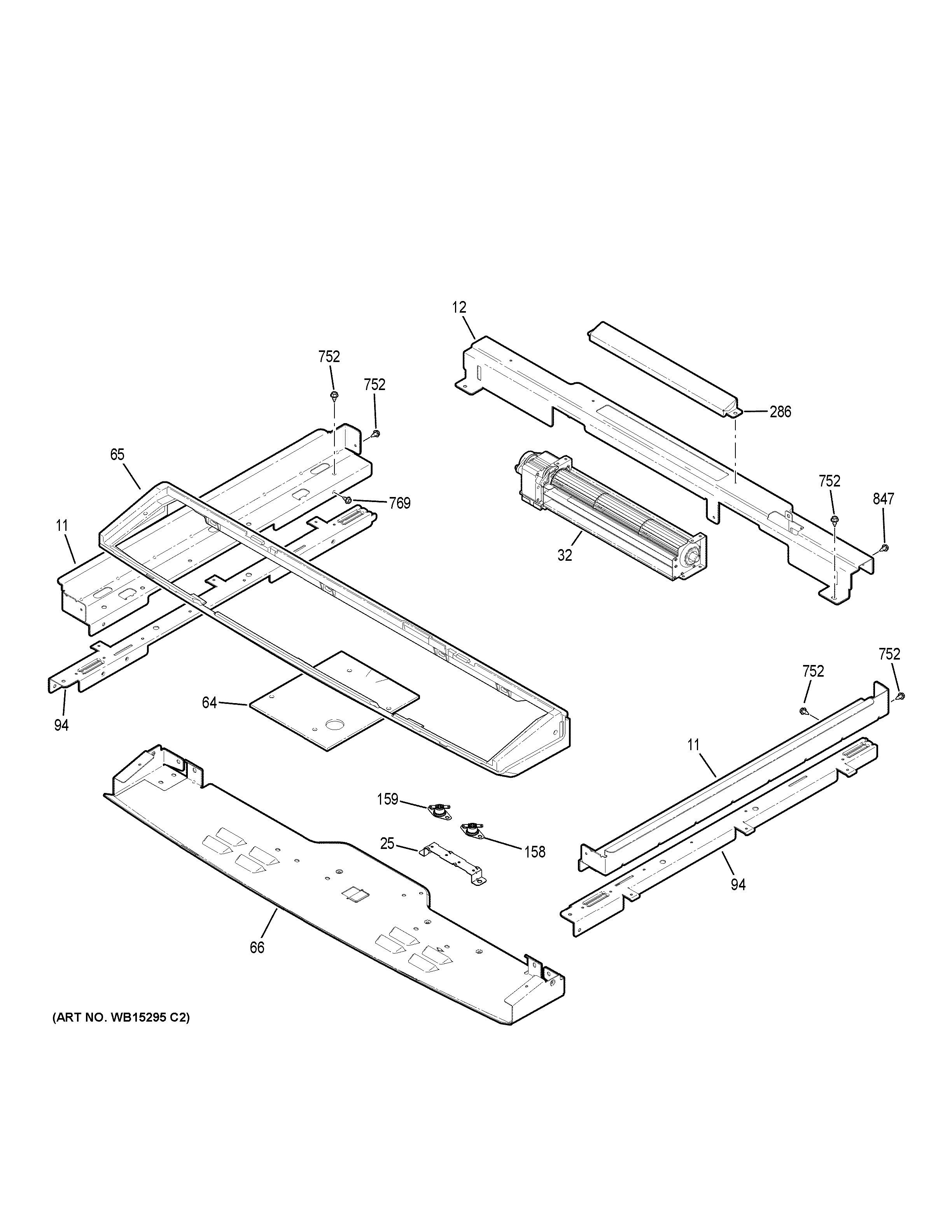 GE PS950SF3SS cooling fan diagram