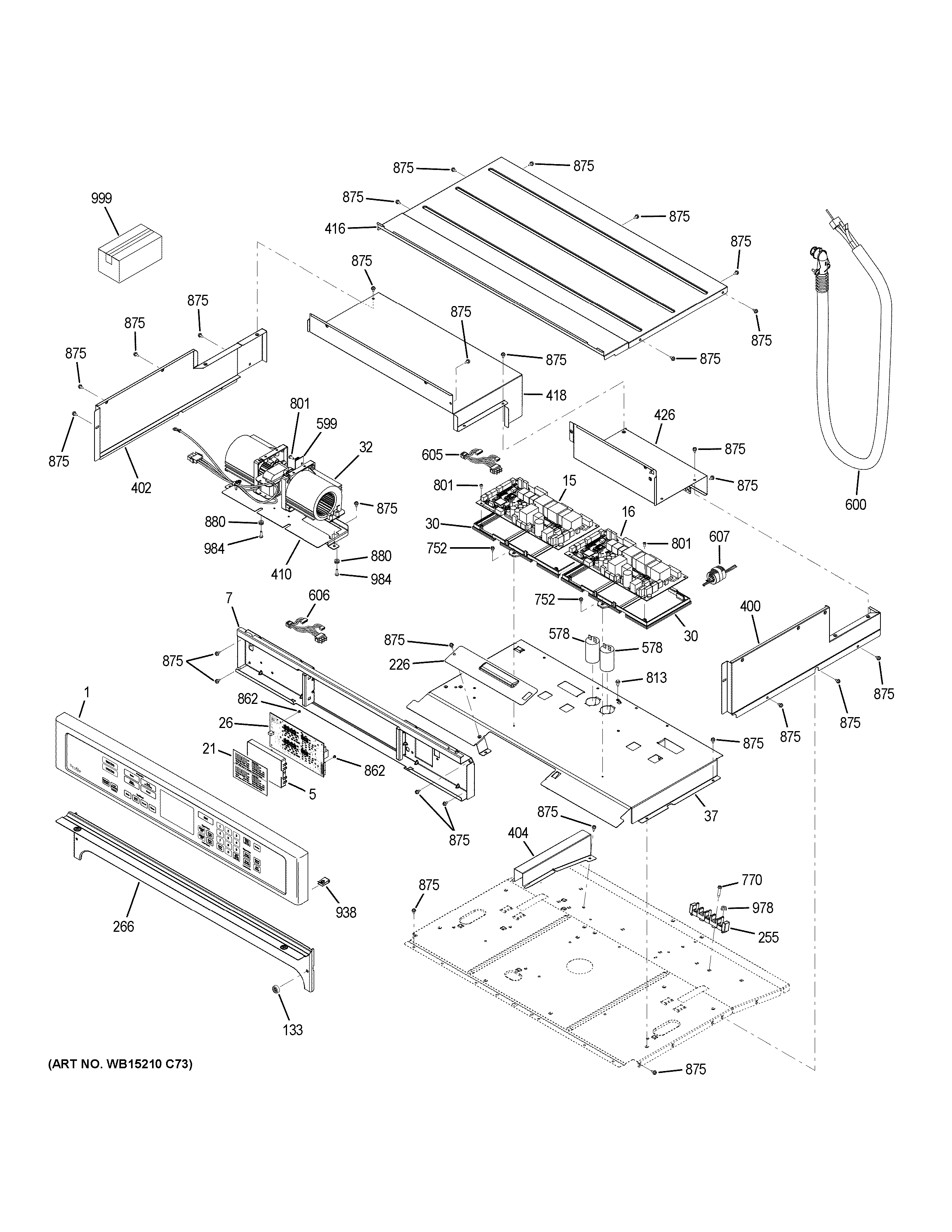 GE PT7550SF1SS control panel diagram