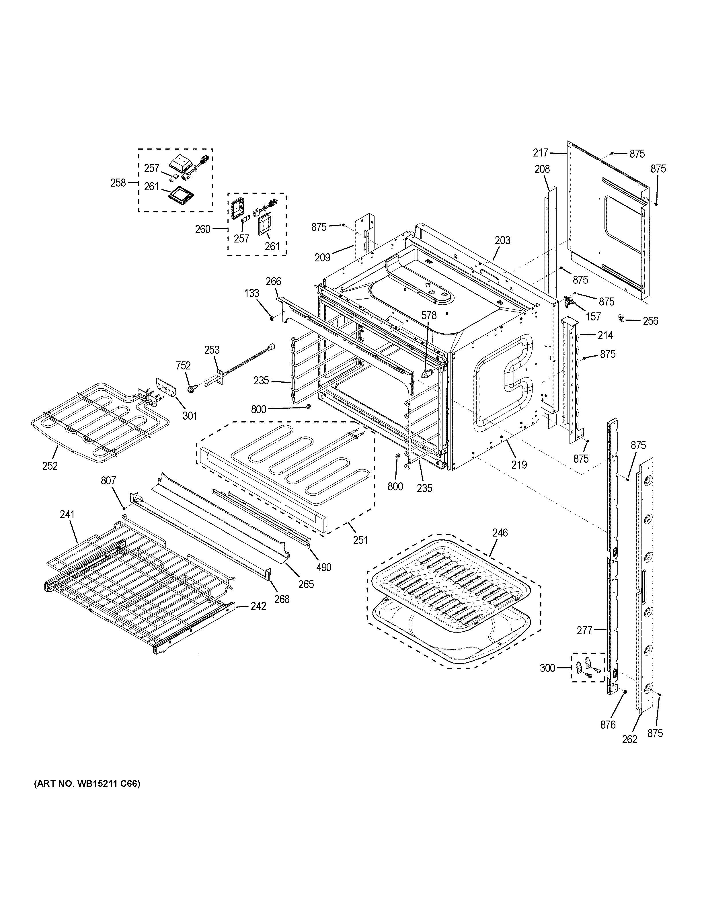 GE ZEK7500SH1SS upper oven diagram