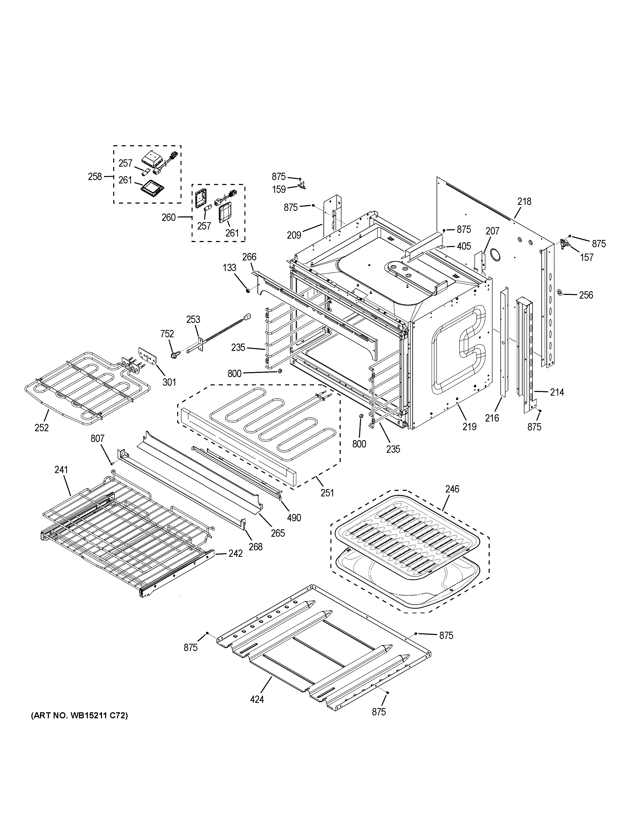 GE ZEK7500SH1SS lower oven diagram