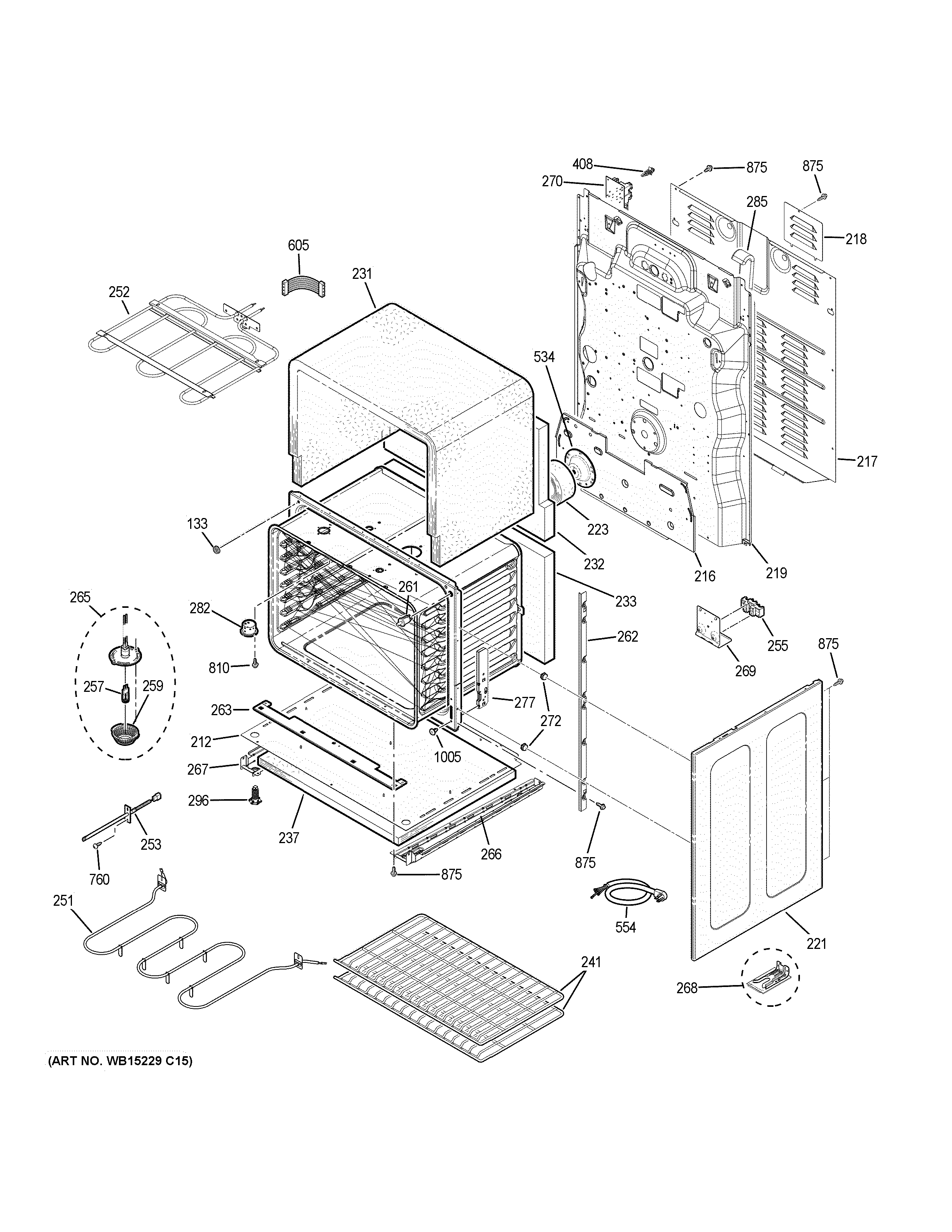 GE JCB865SJ2SS lower oven diagram