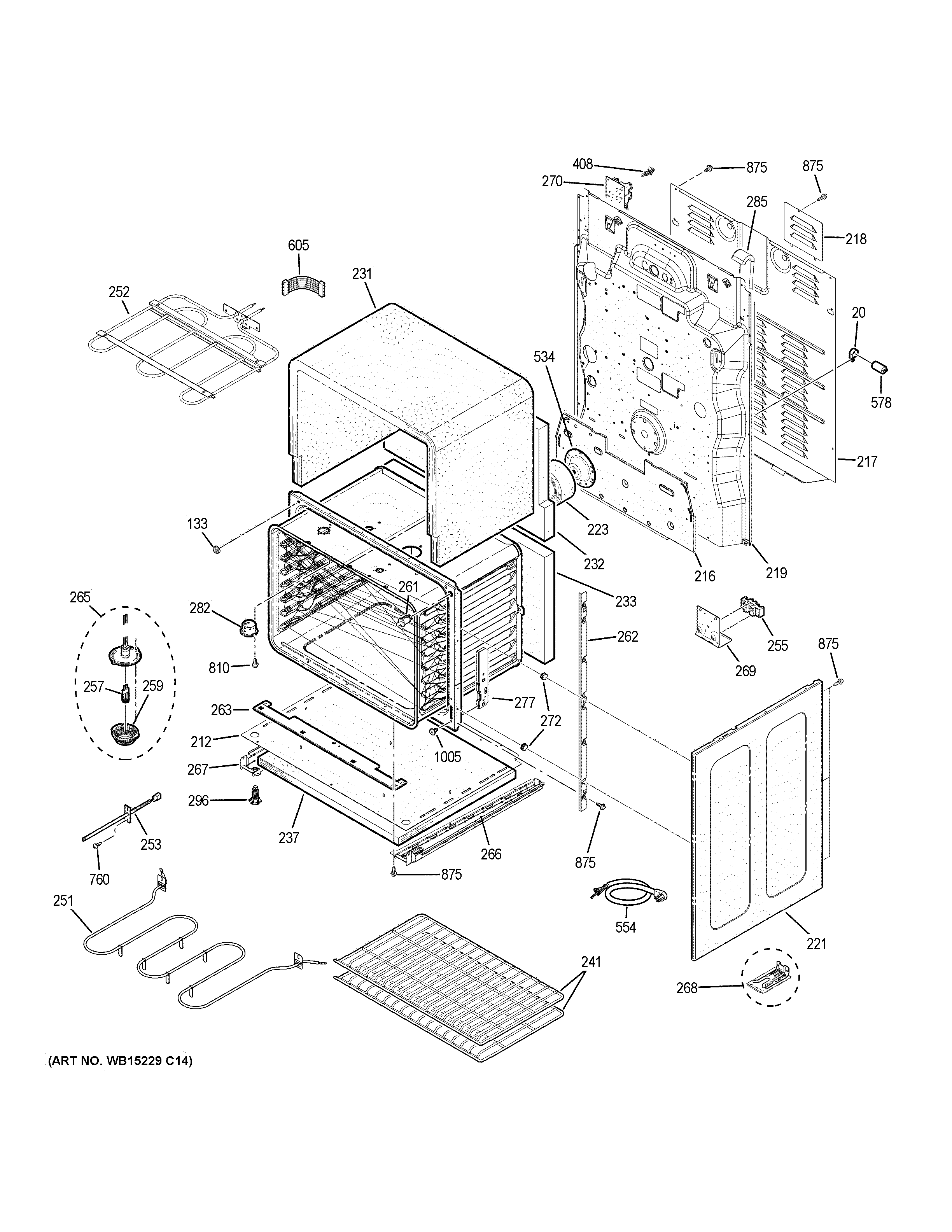 GE JCB865SJ3SS lower oven diagram