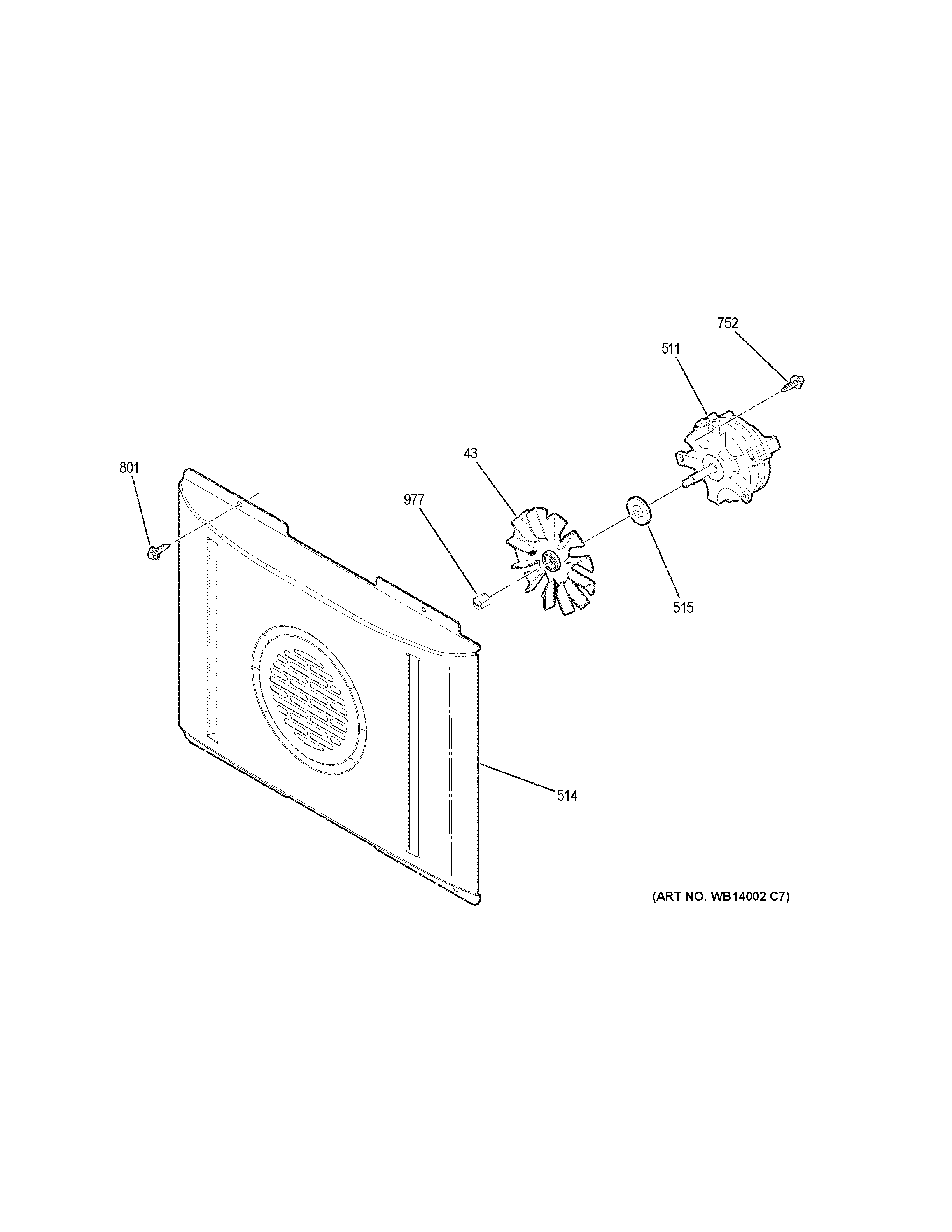 GE PB960DJ2BB convection fan diagram