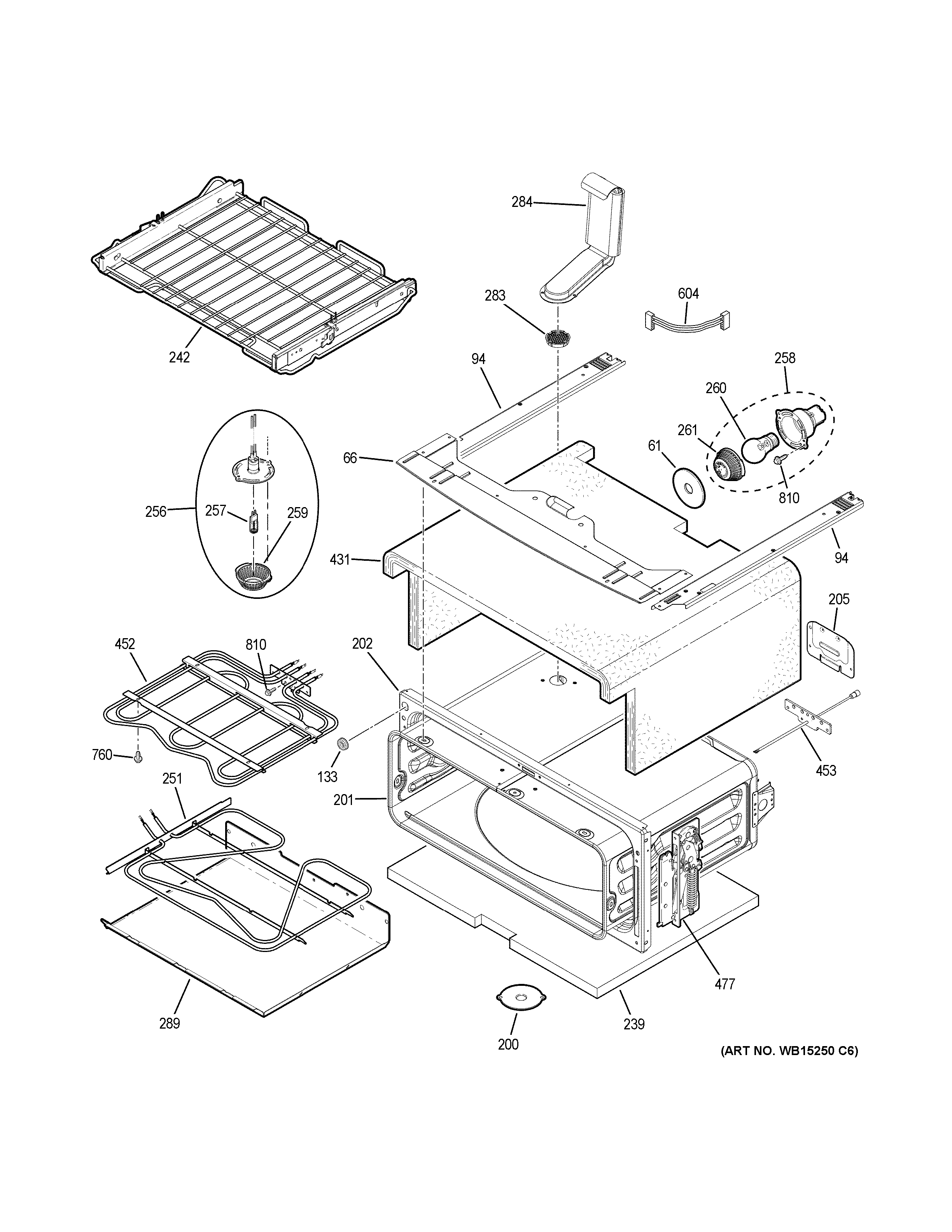 GE PB980SJ1SS upper oven diagram