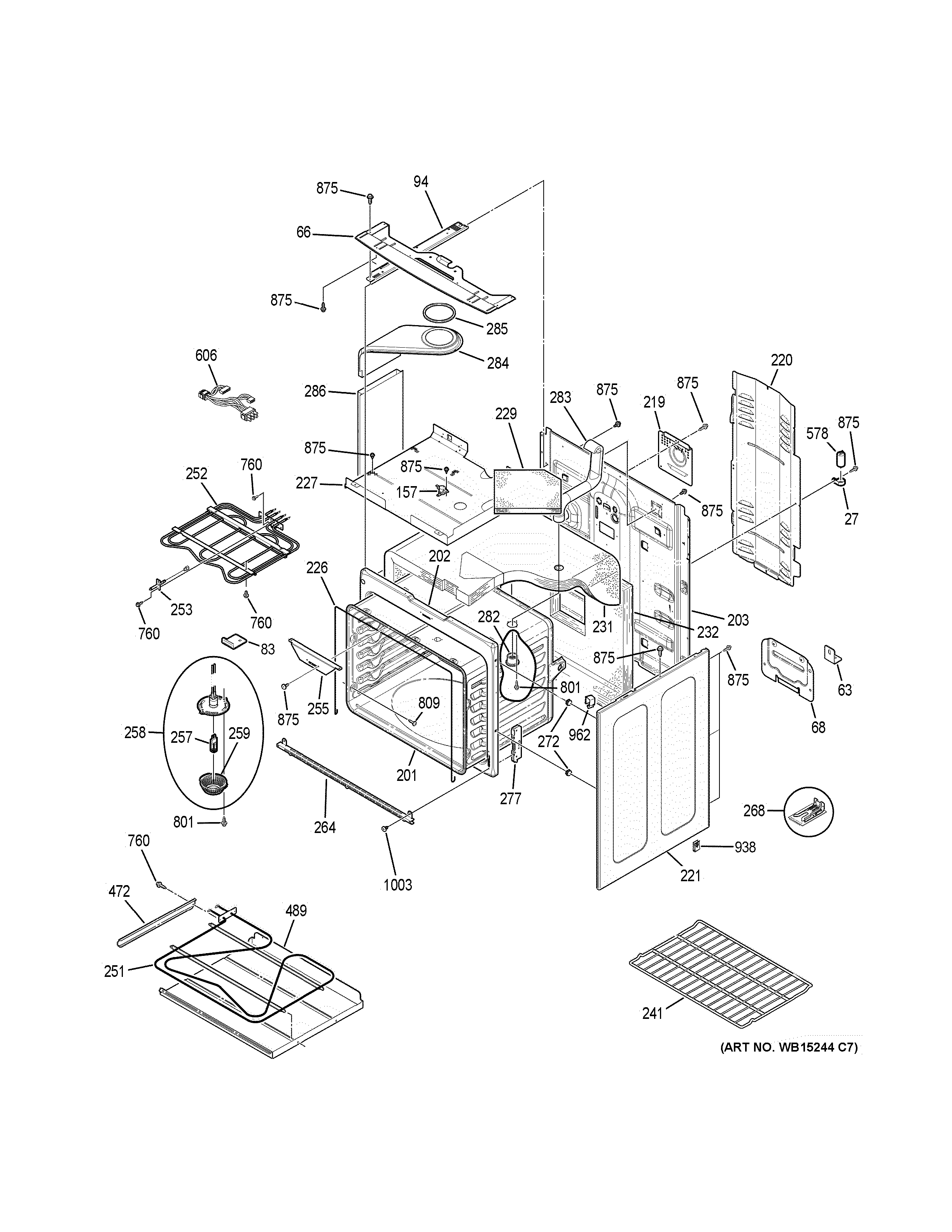 GE PHB920EJ2ES body parts diagram