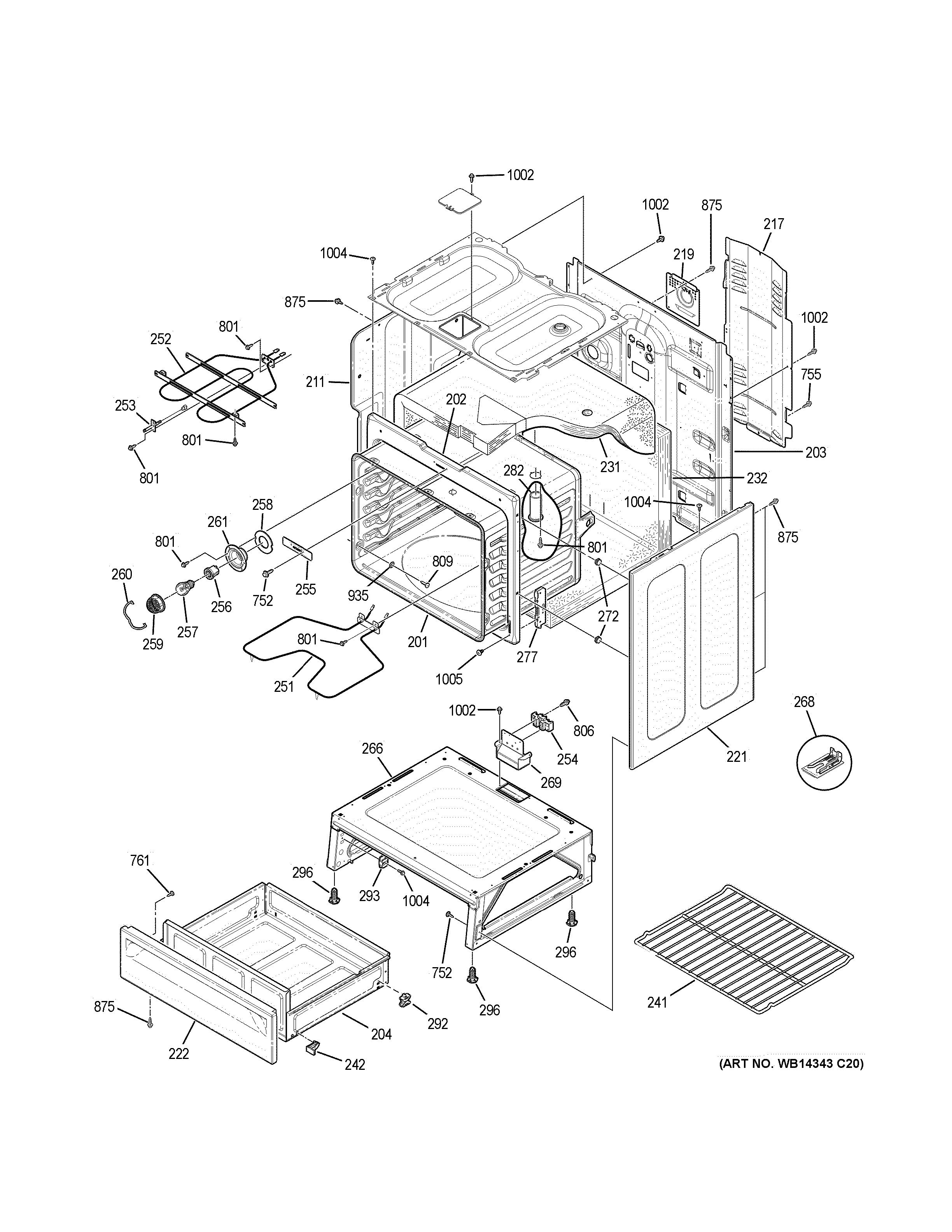 GE JBP23DN1CC body parts diagram