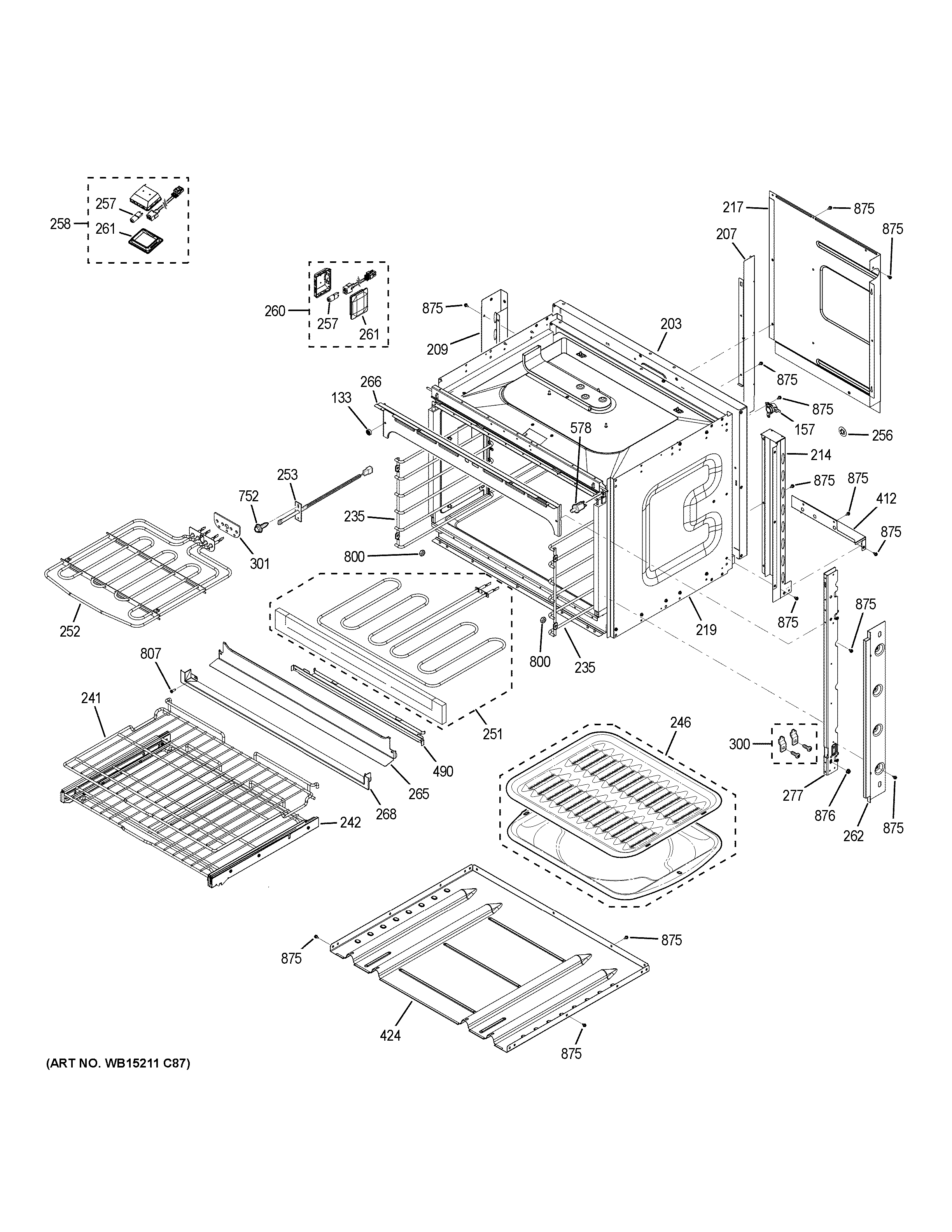 GE ZEK7000SH1SS body parts diagram