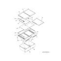 GE GDE23GSHBRSS fresh food shelves diagram