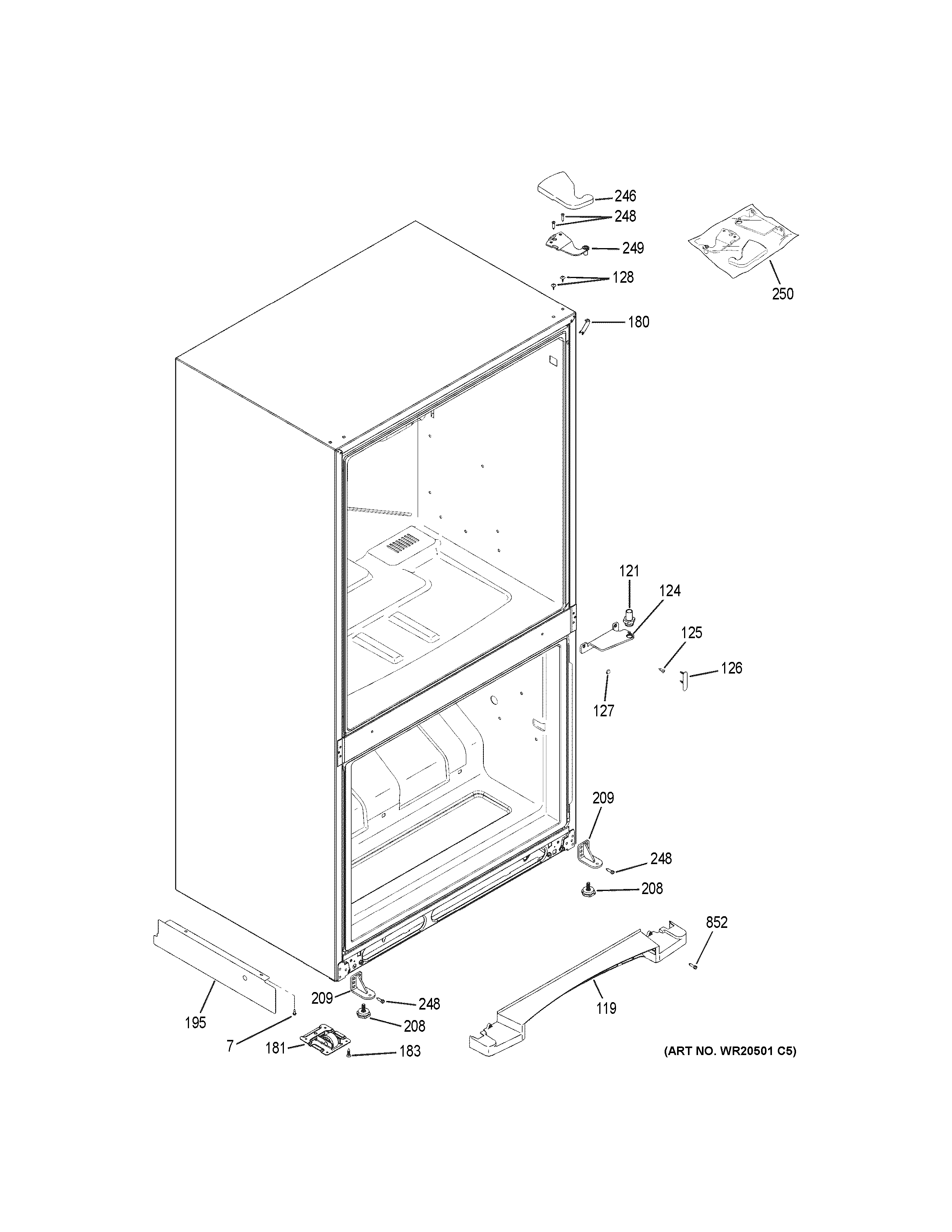 GE GDE23GSHBRSS case parts diagram