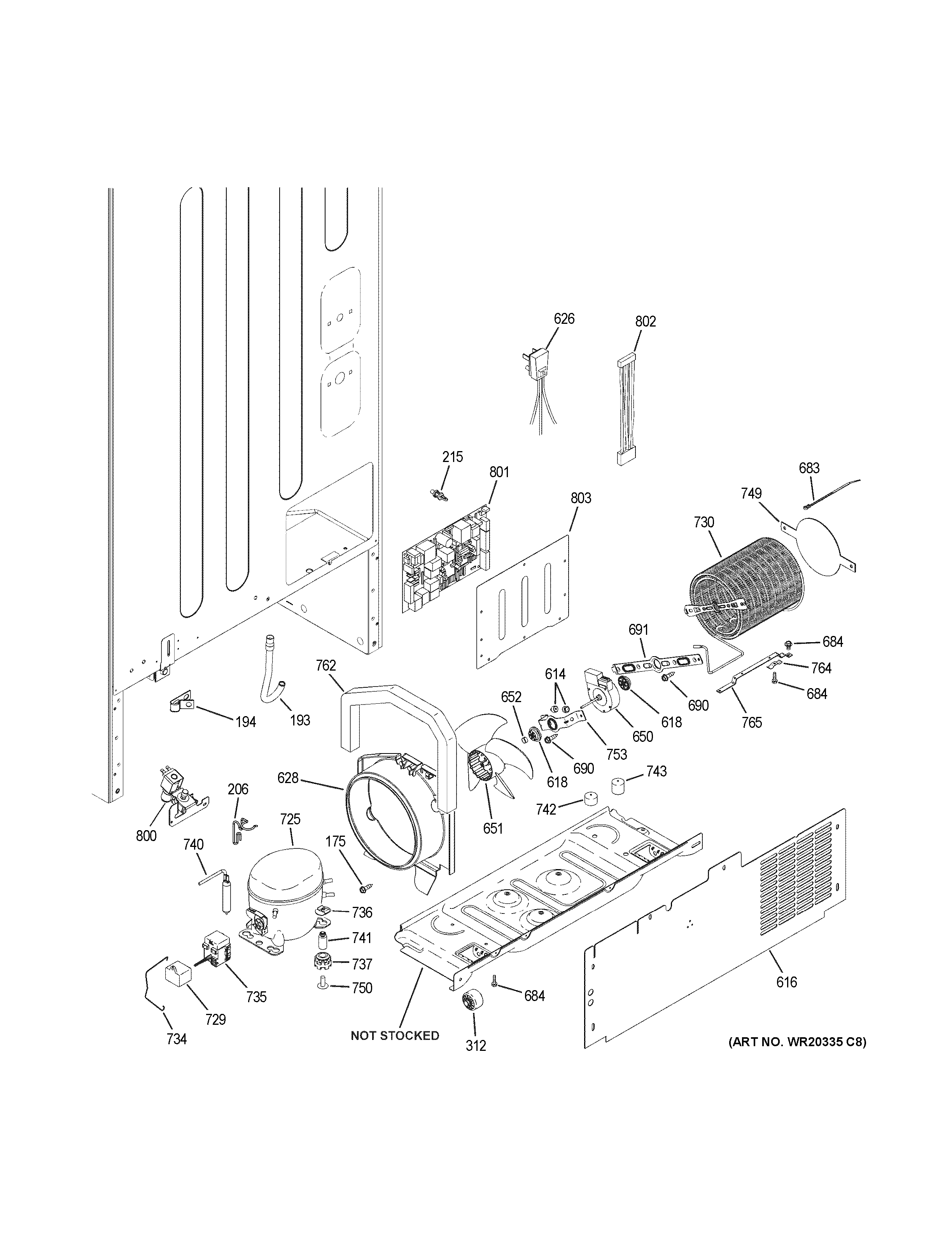 GE GDE23GSHBRSS machine compartment diagram