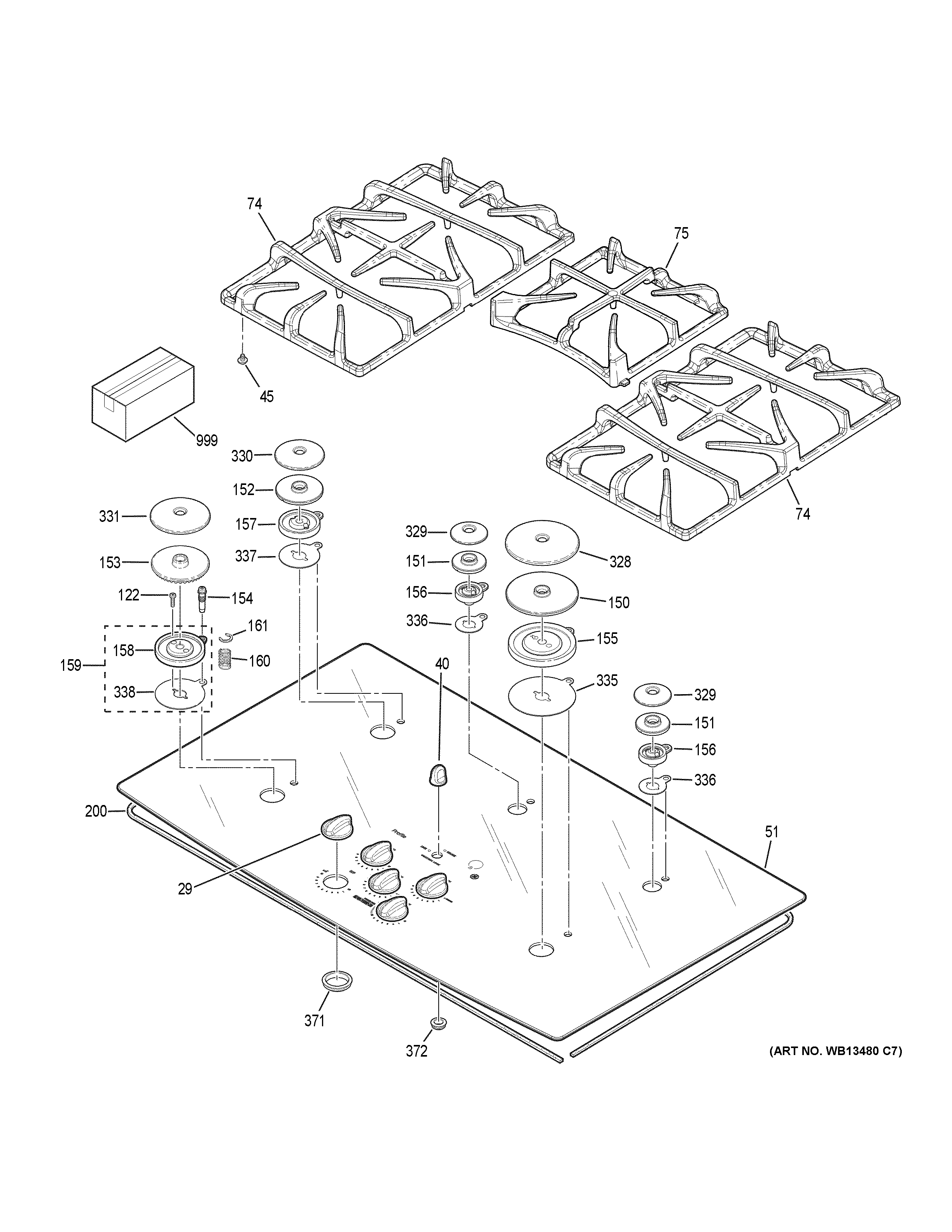 GE JGP970TEK3WW control panel & cooktop diagram