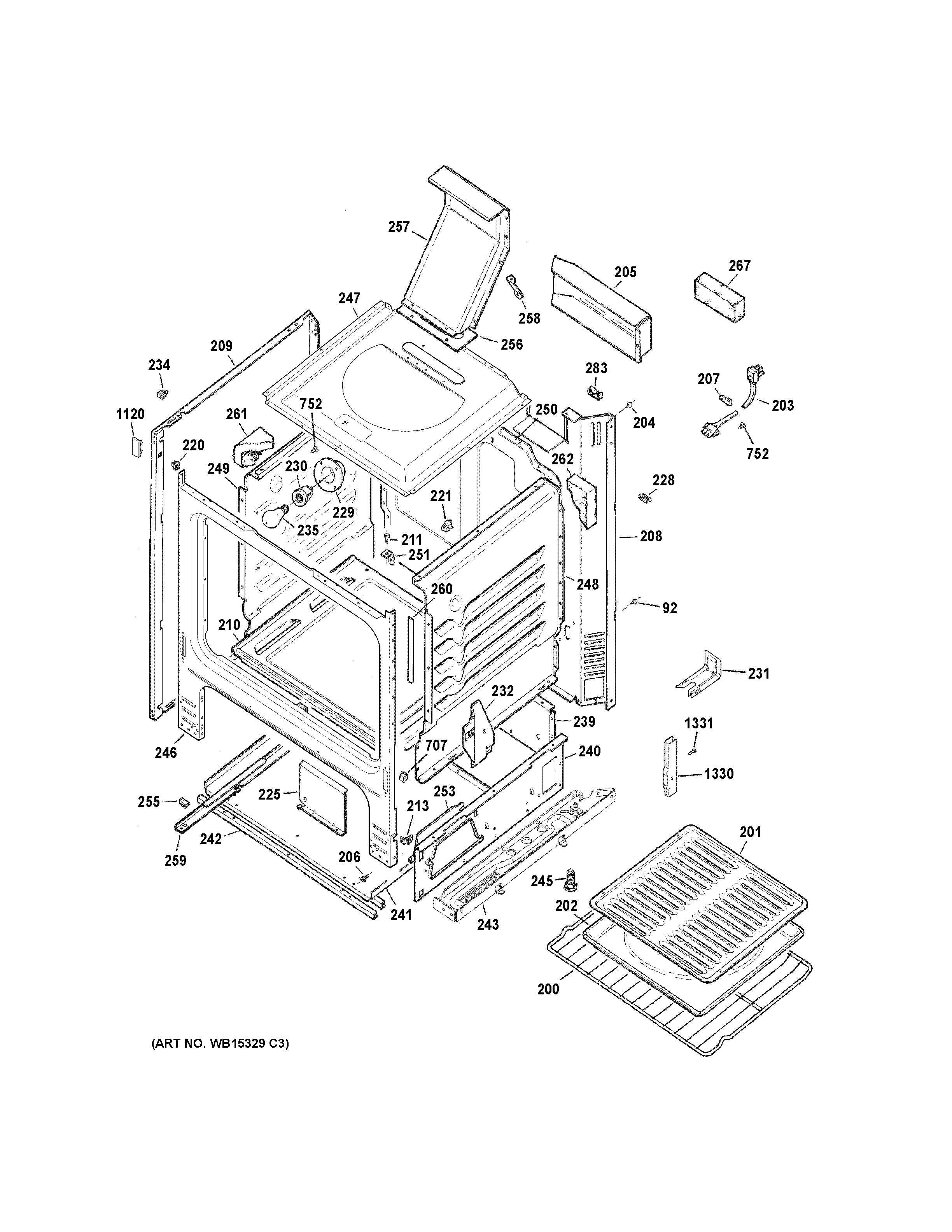 GE JGBS10GEF1SA body parts diagram