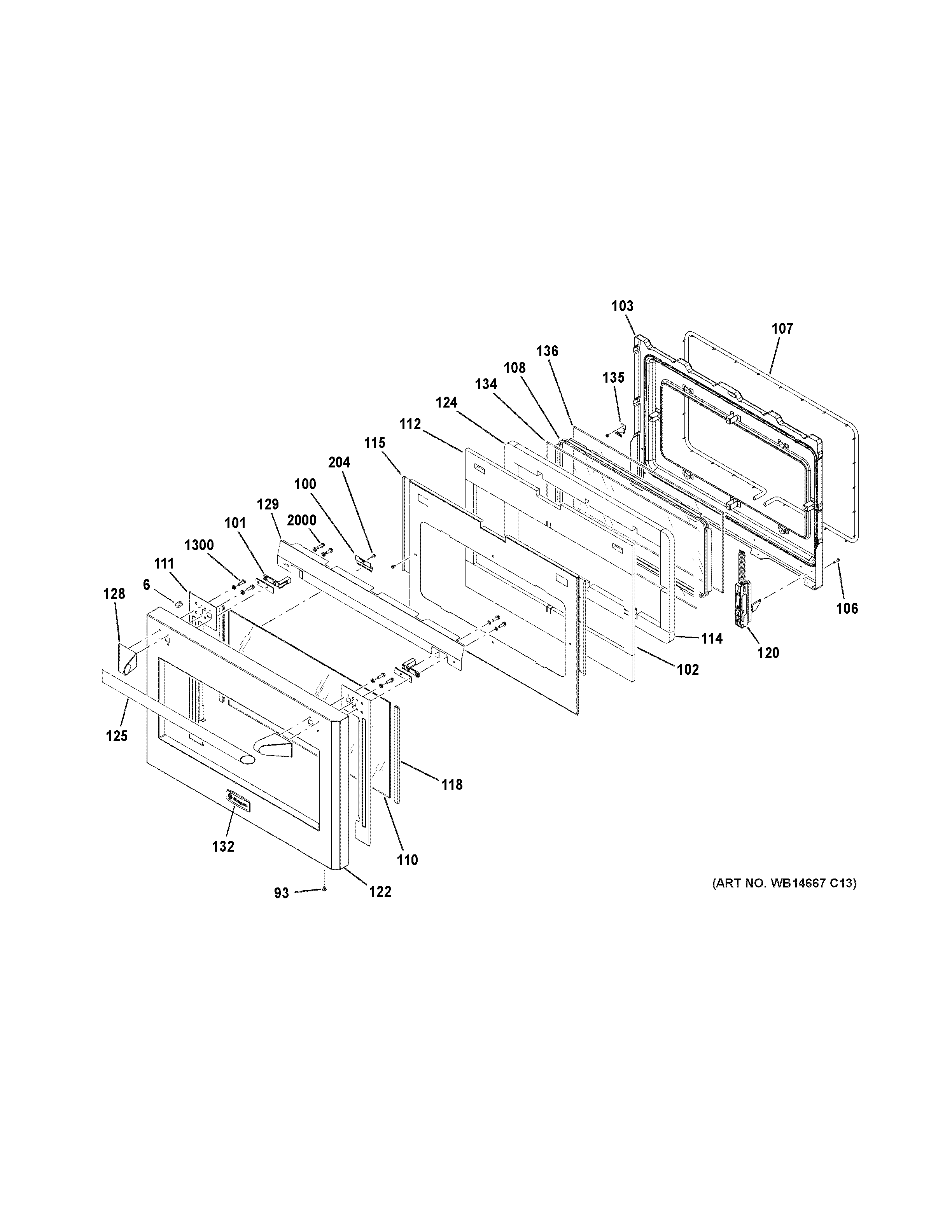GE ZGP486NRR4SS large door assembly diagram