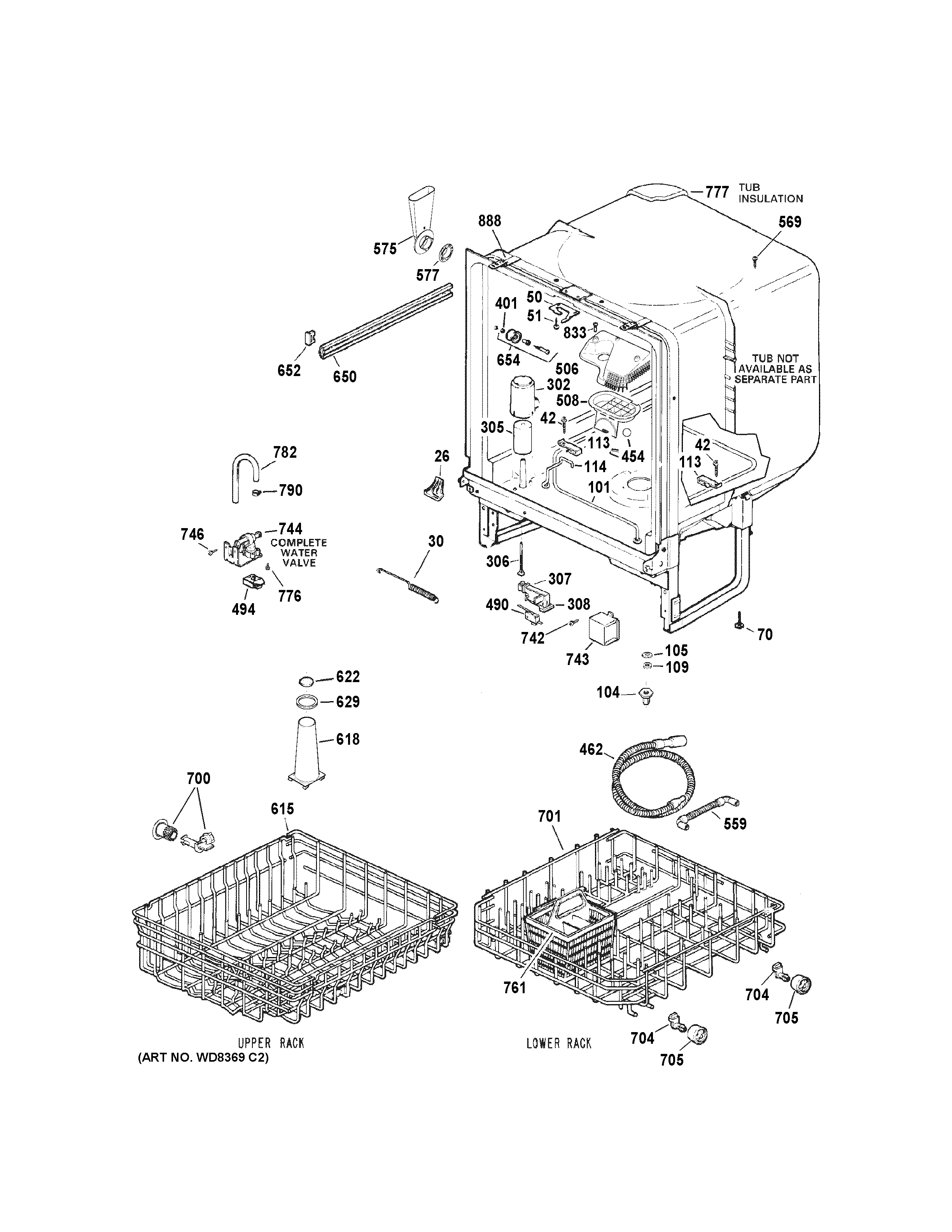GE GSD3300D00CC body parts diagram
