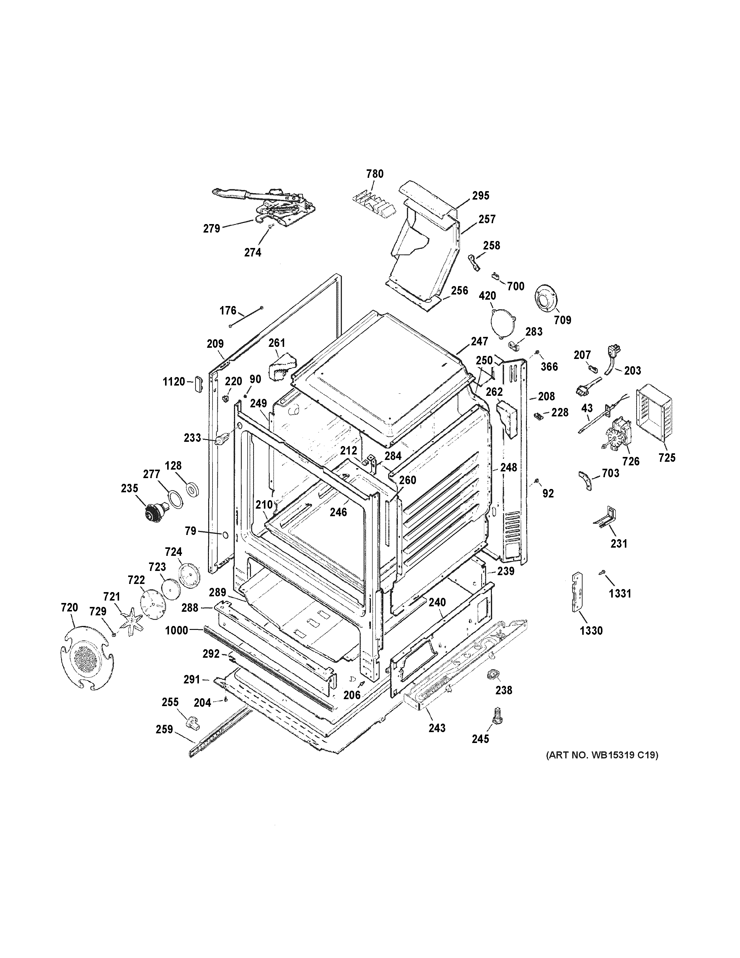GE JGB750DEF2BB body parts diagram