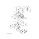GE CFE28TSHJSS fresh food shelves diagram