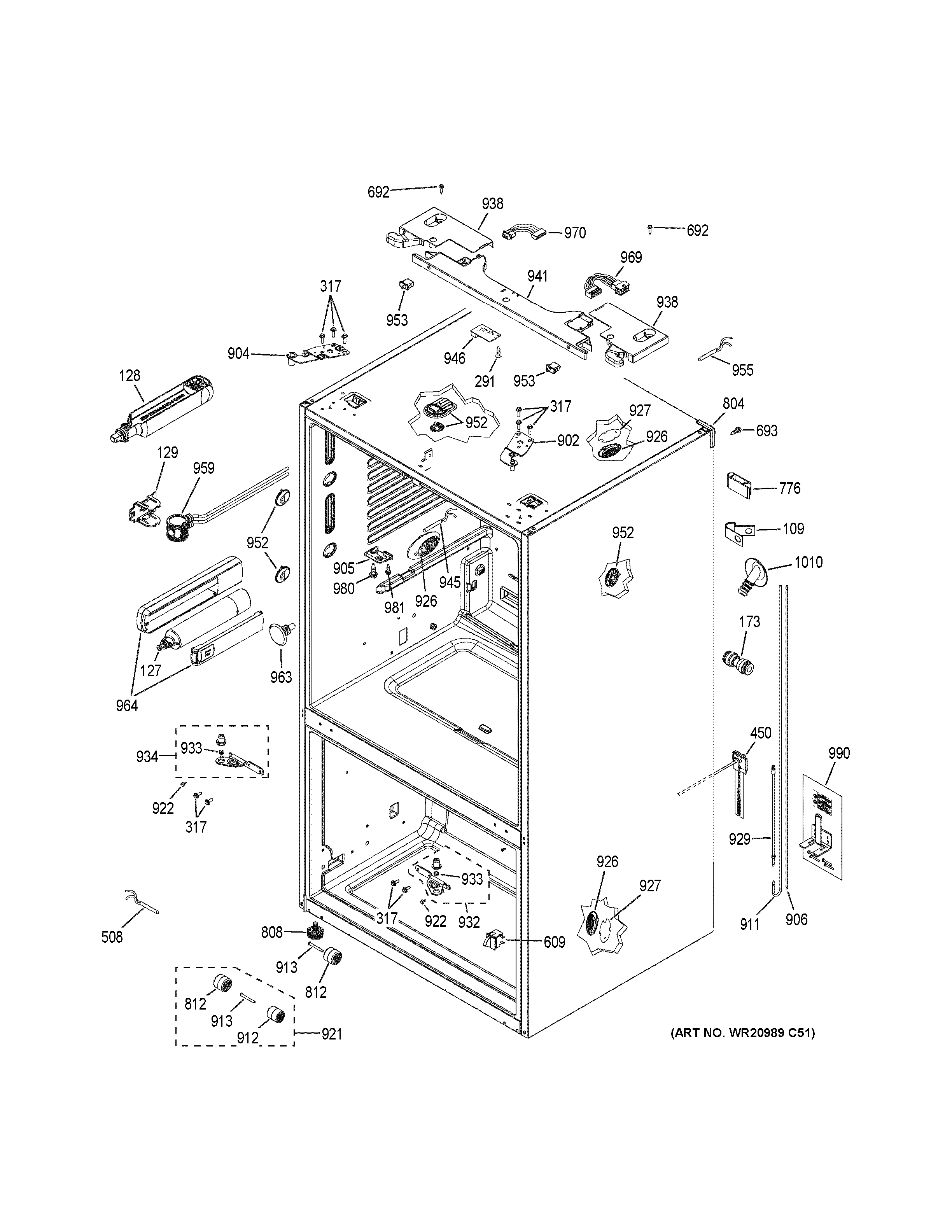 GE ZWE23ESHKSS case parts diagram